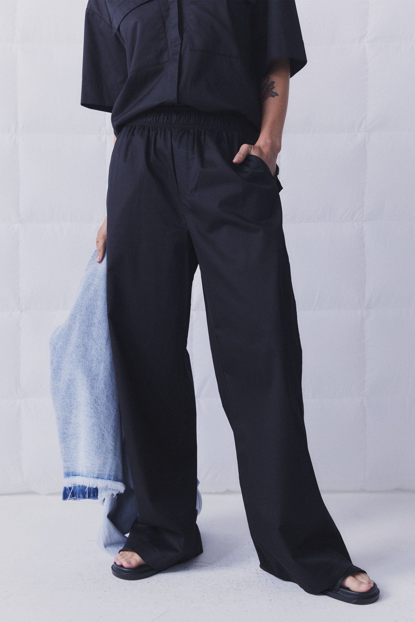 D-Luxe Poplin Wide Leg Pant