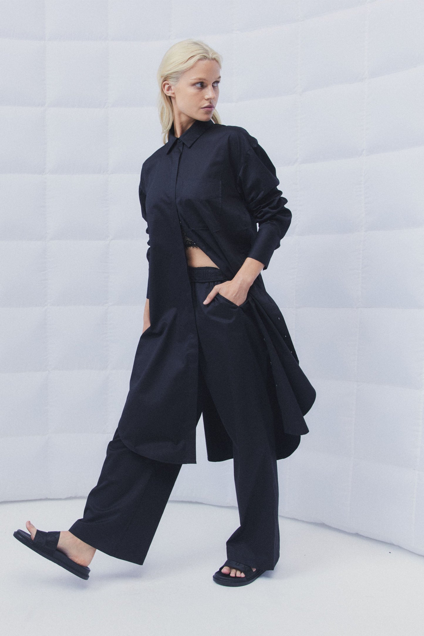 D-Luxe Poplin Wide Leg Pant