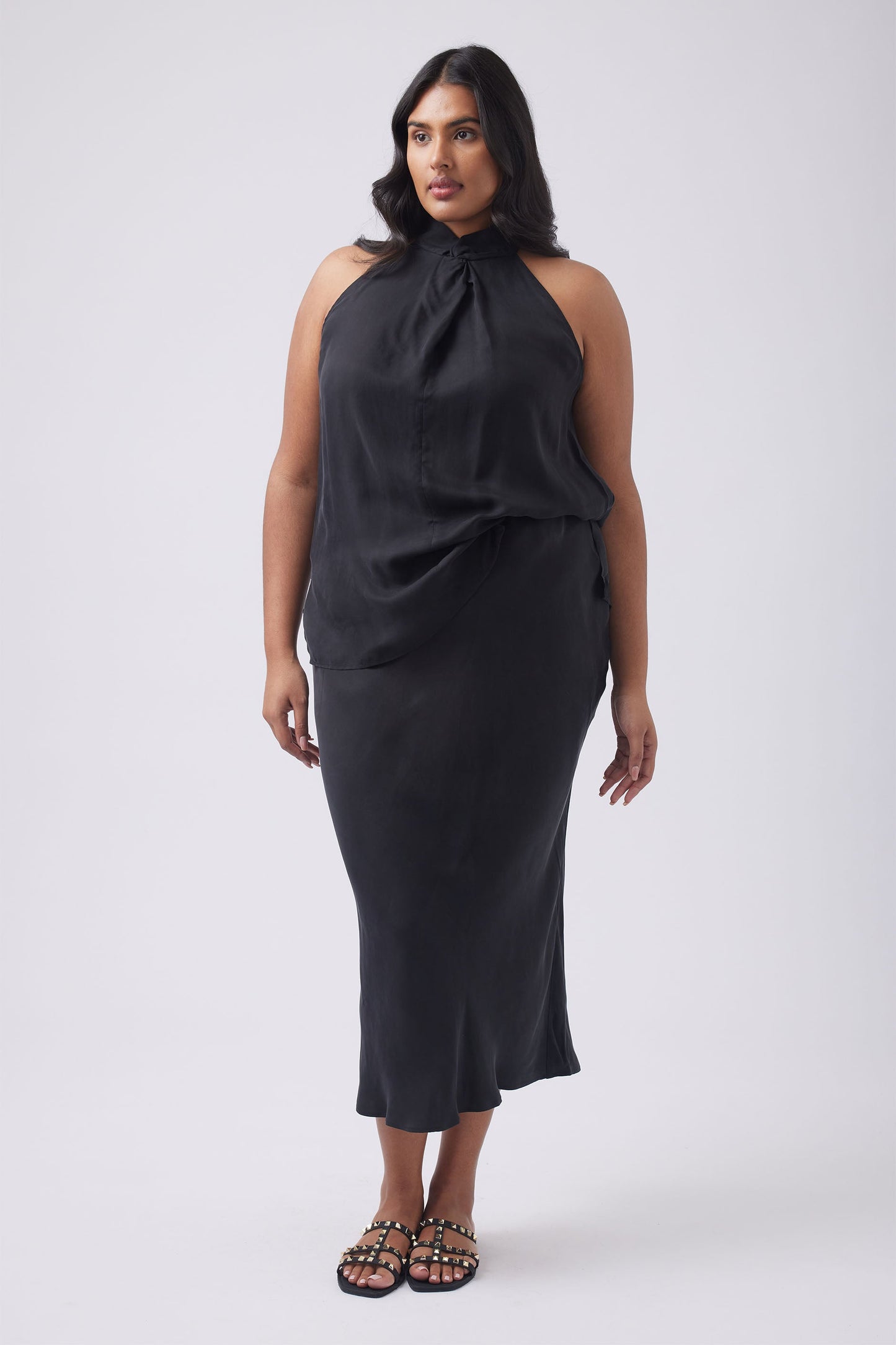 Ariel Cupro Midi Skirt