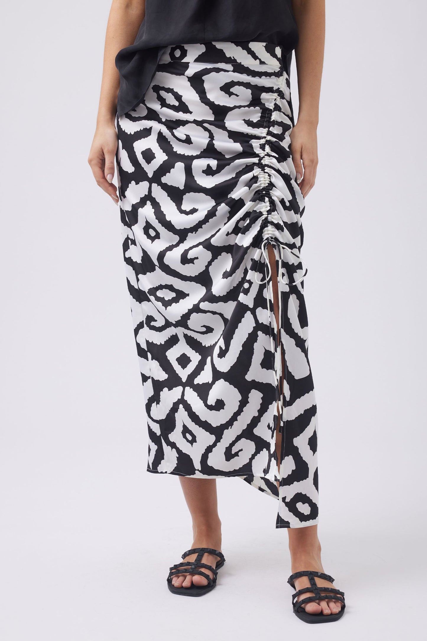 Nova Drawstring Midi Skirt