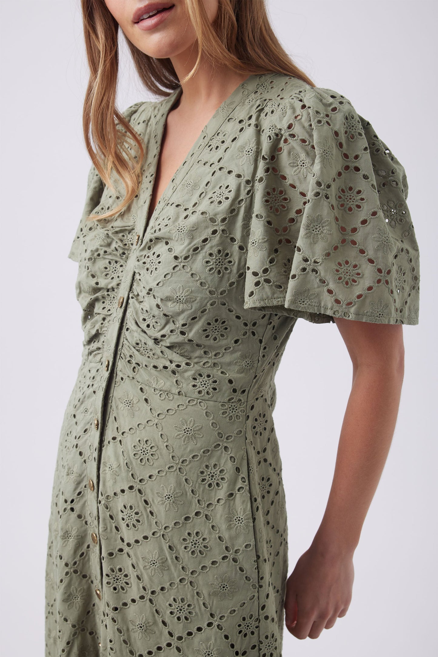 Connie Broderie Midi Dress