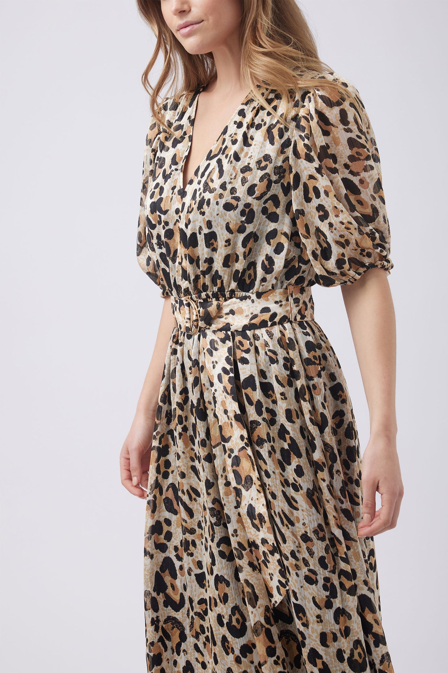 Alaina Puff Sleeve Midi Dress