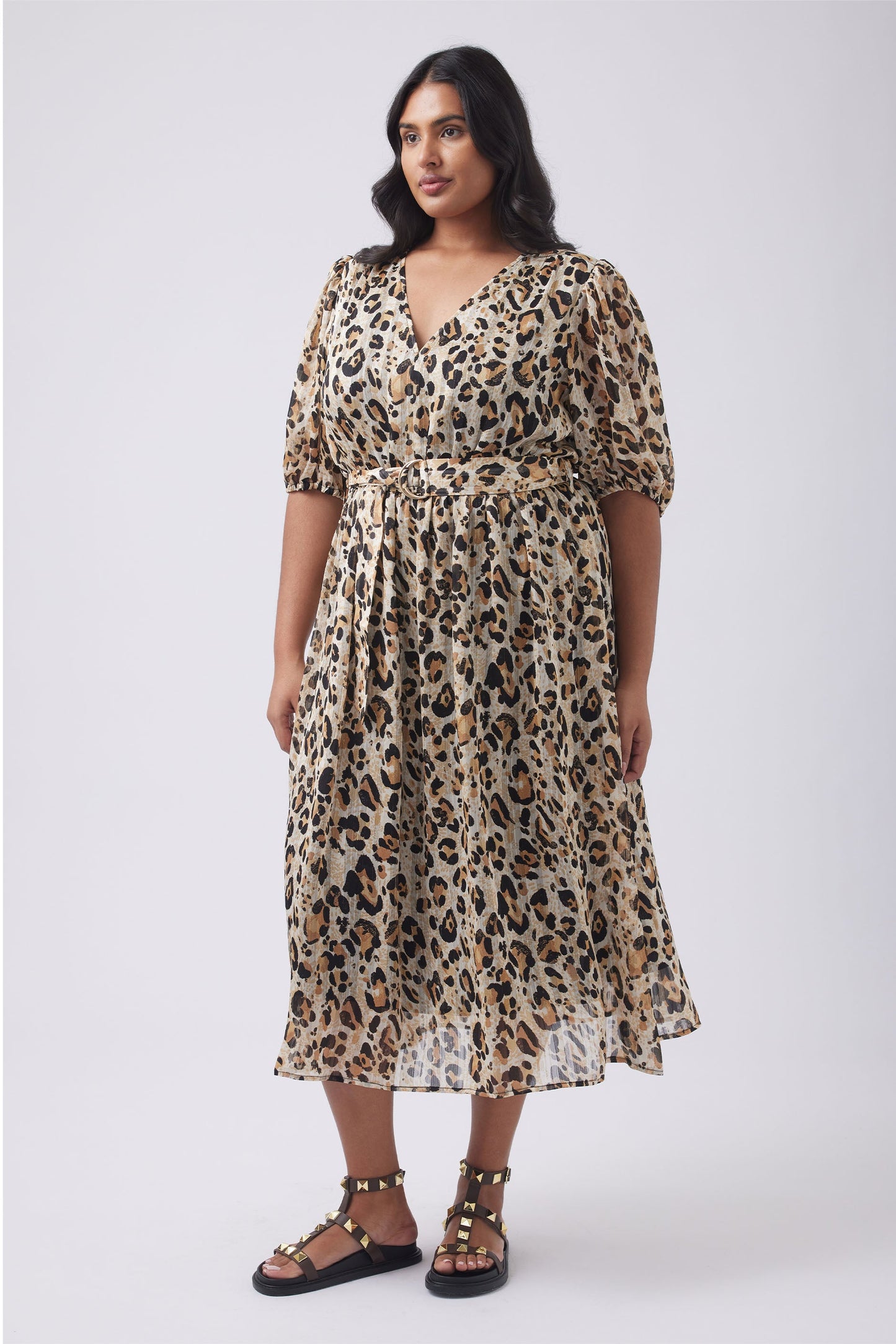 Alaina Puff Sleeve Midi Dress