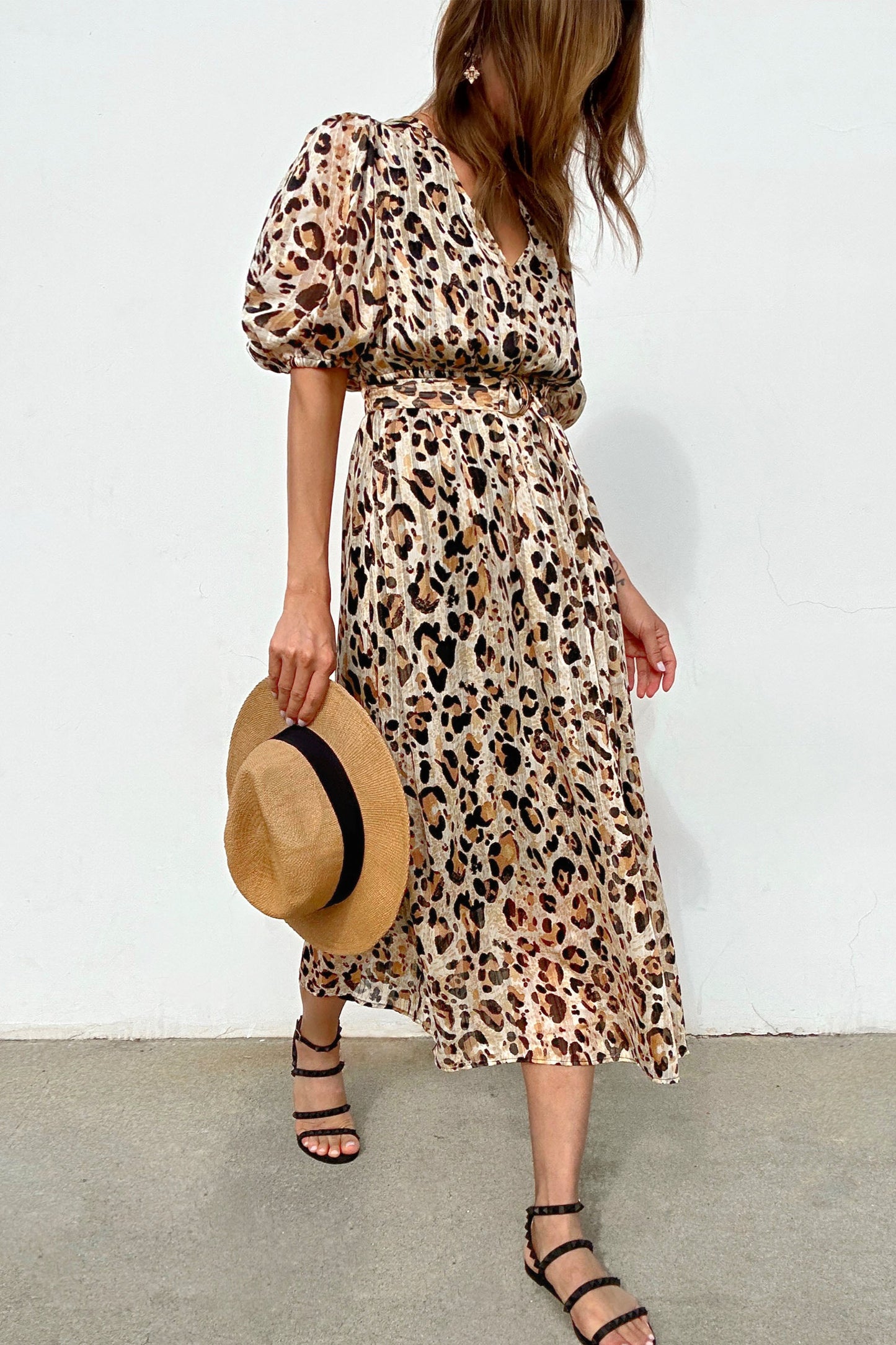 Alaina Puff Sleeve Midi Dress