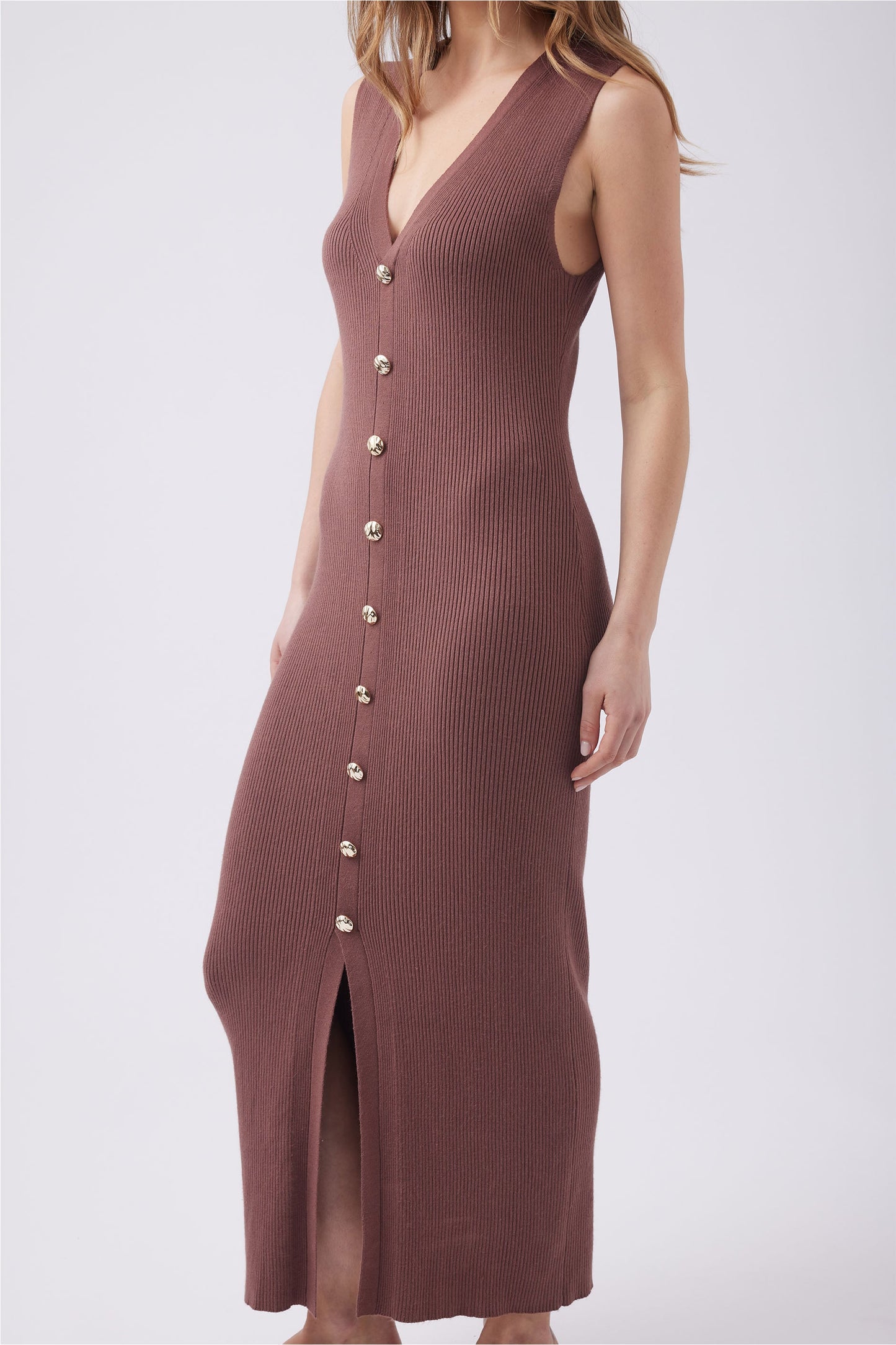Olivia Button Front Knit Dress