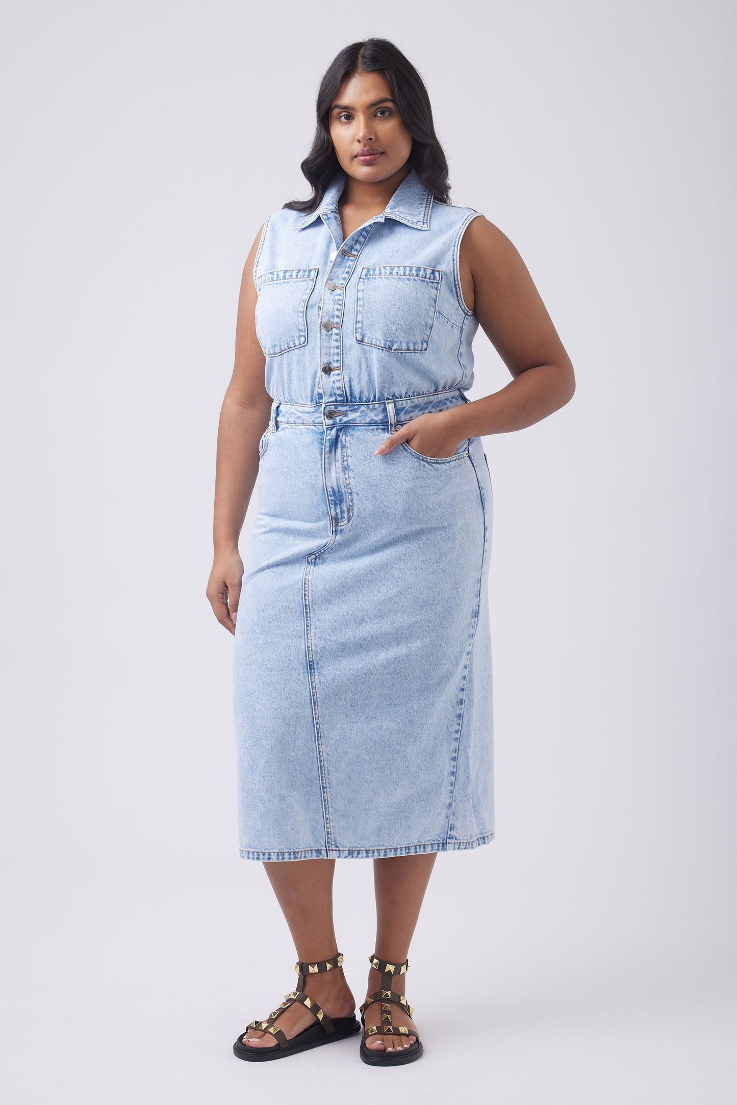 Ella Denim Midi Dress