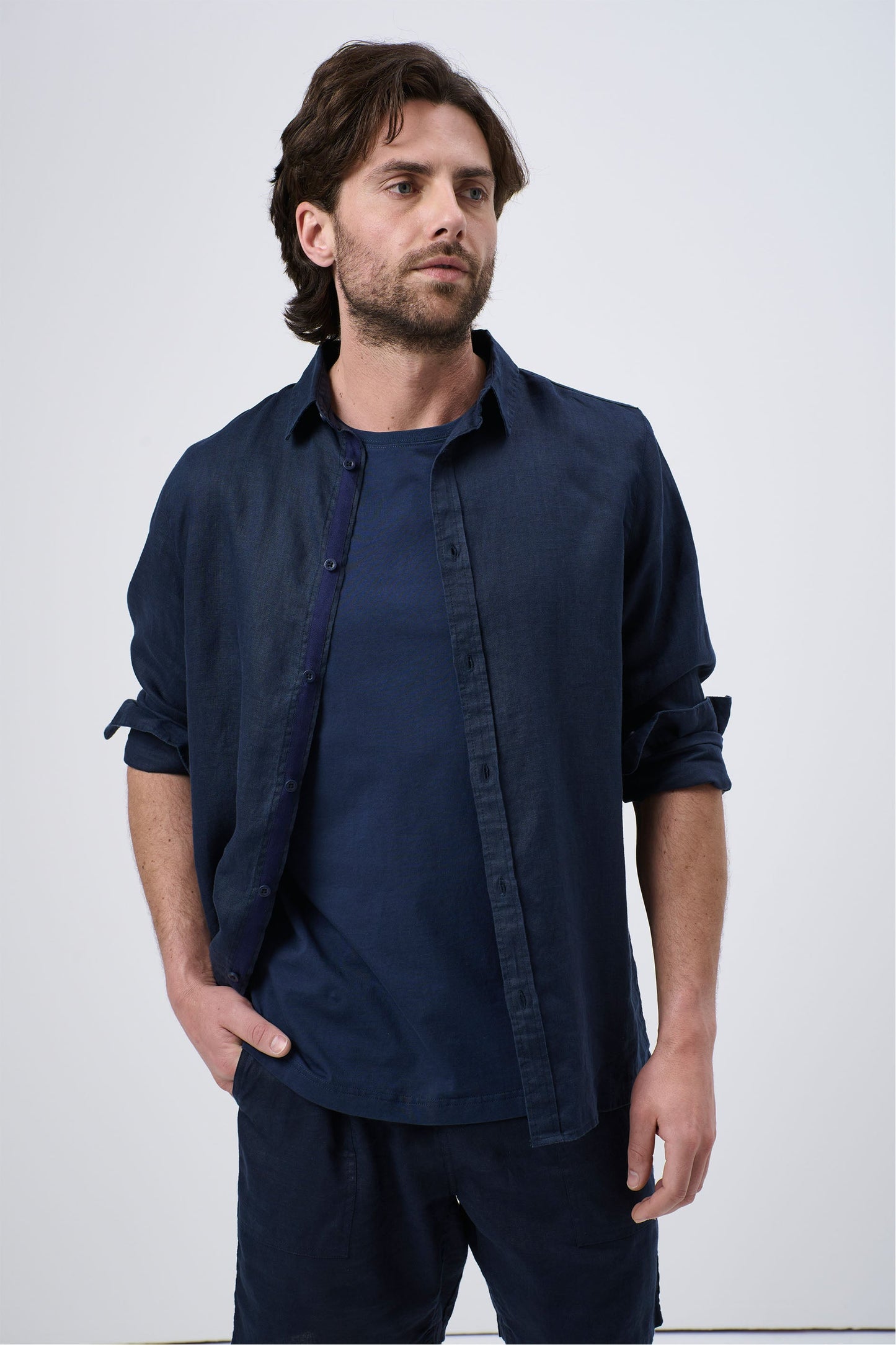 Men's Linen Long Sleeve Shirt