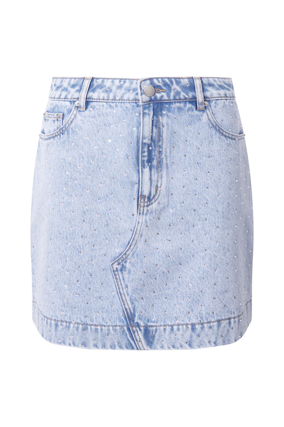 Esme Rhinestone Denim Skirt