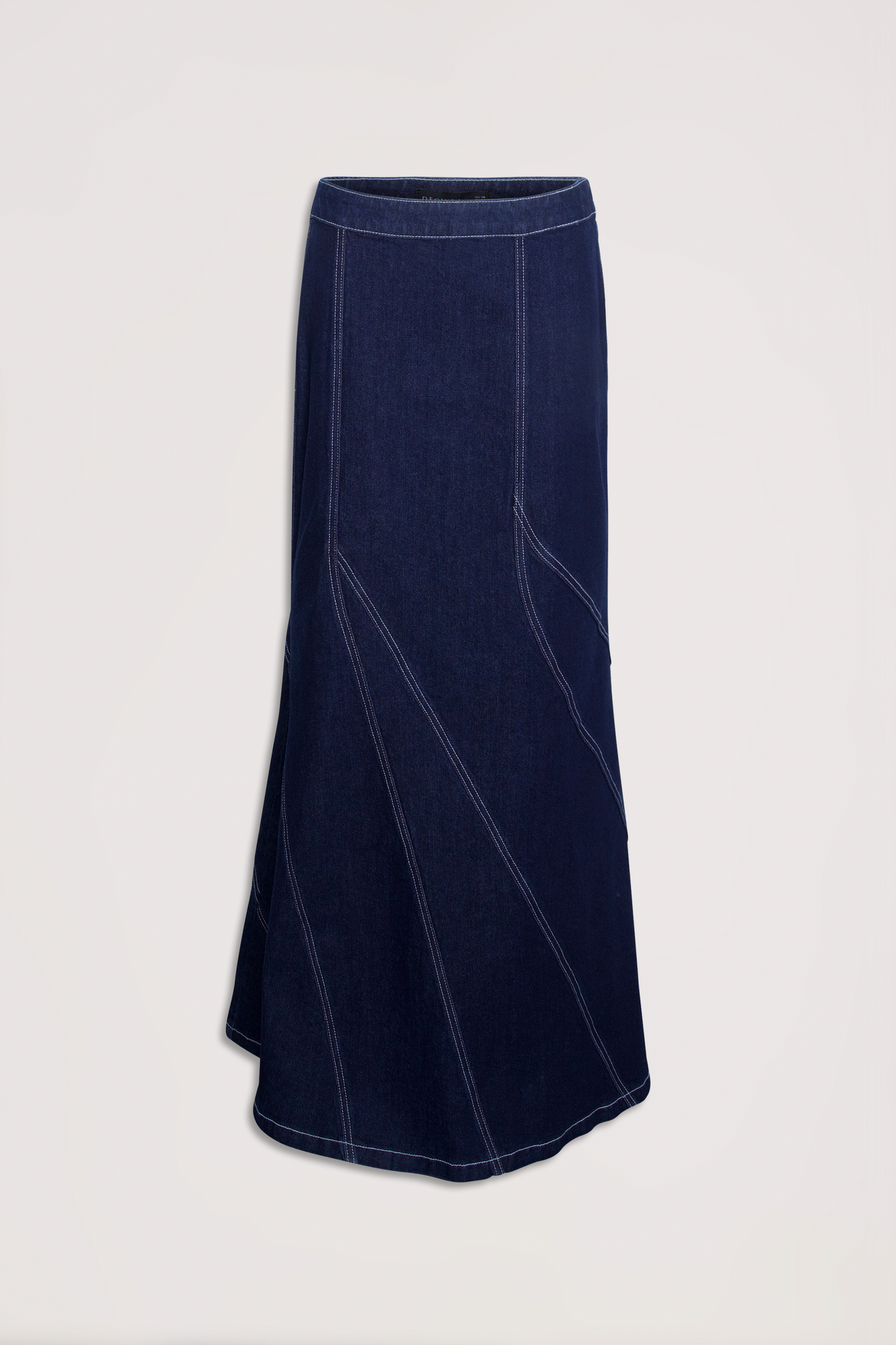 Paisley Flute Denim Maxi Skirt