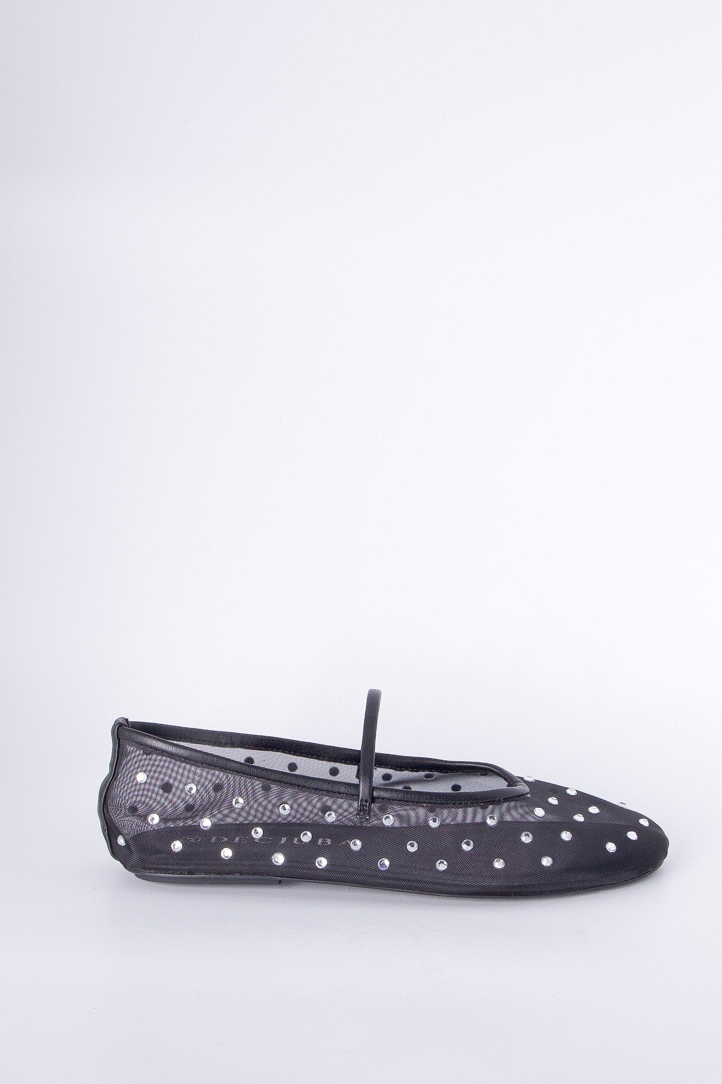 Round Toe Diamante Ballet Flat