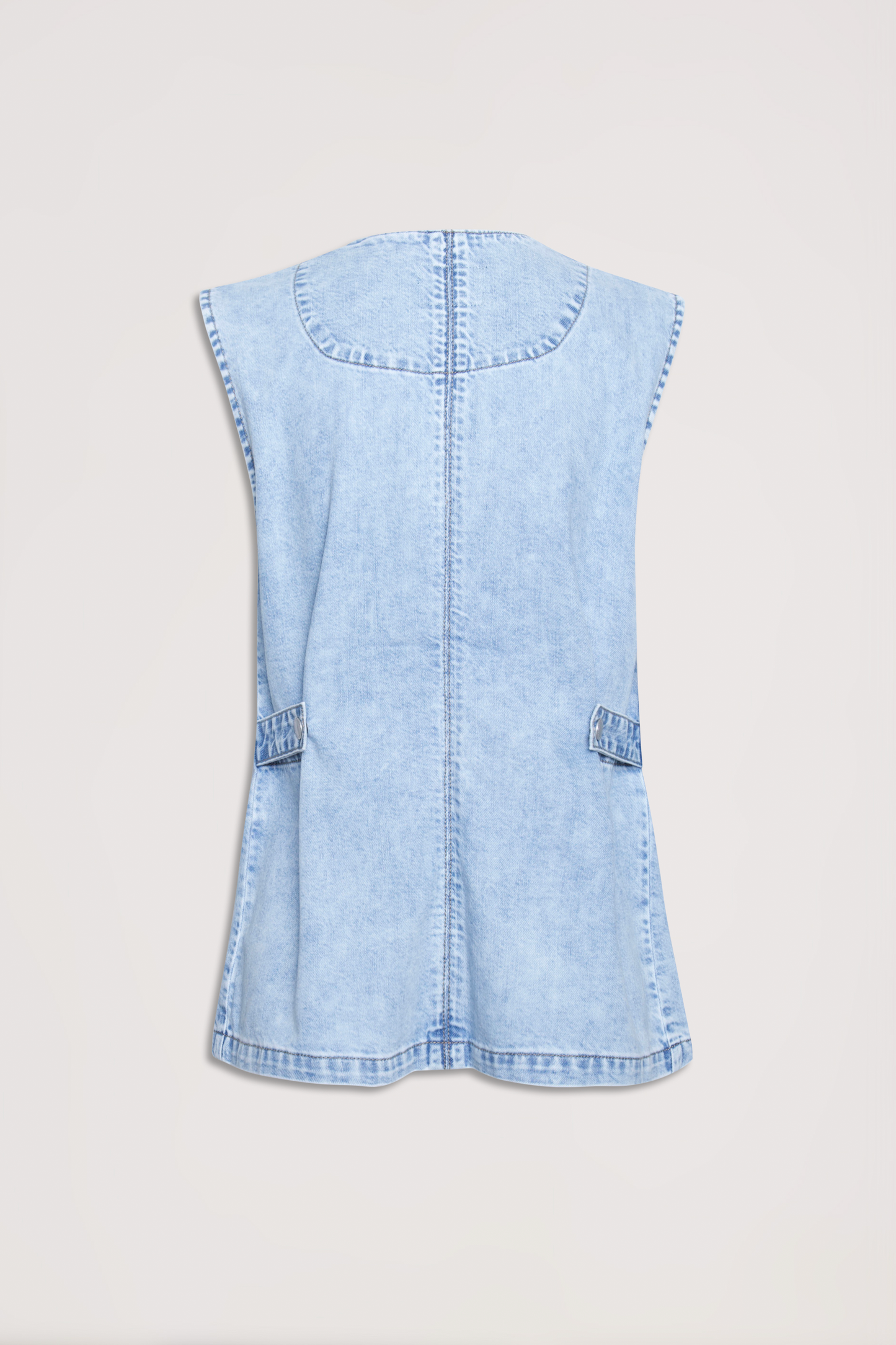 Megan Asymmetric Denim Vest