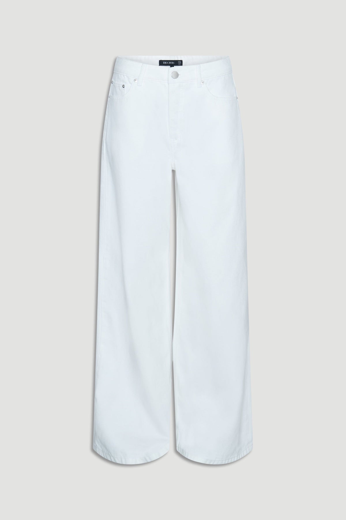 Elena Wide Leg Jean in 100% cotton white denim with wide leg cut by DECJUBA Australian fashion brand
