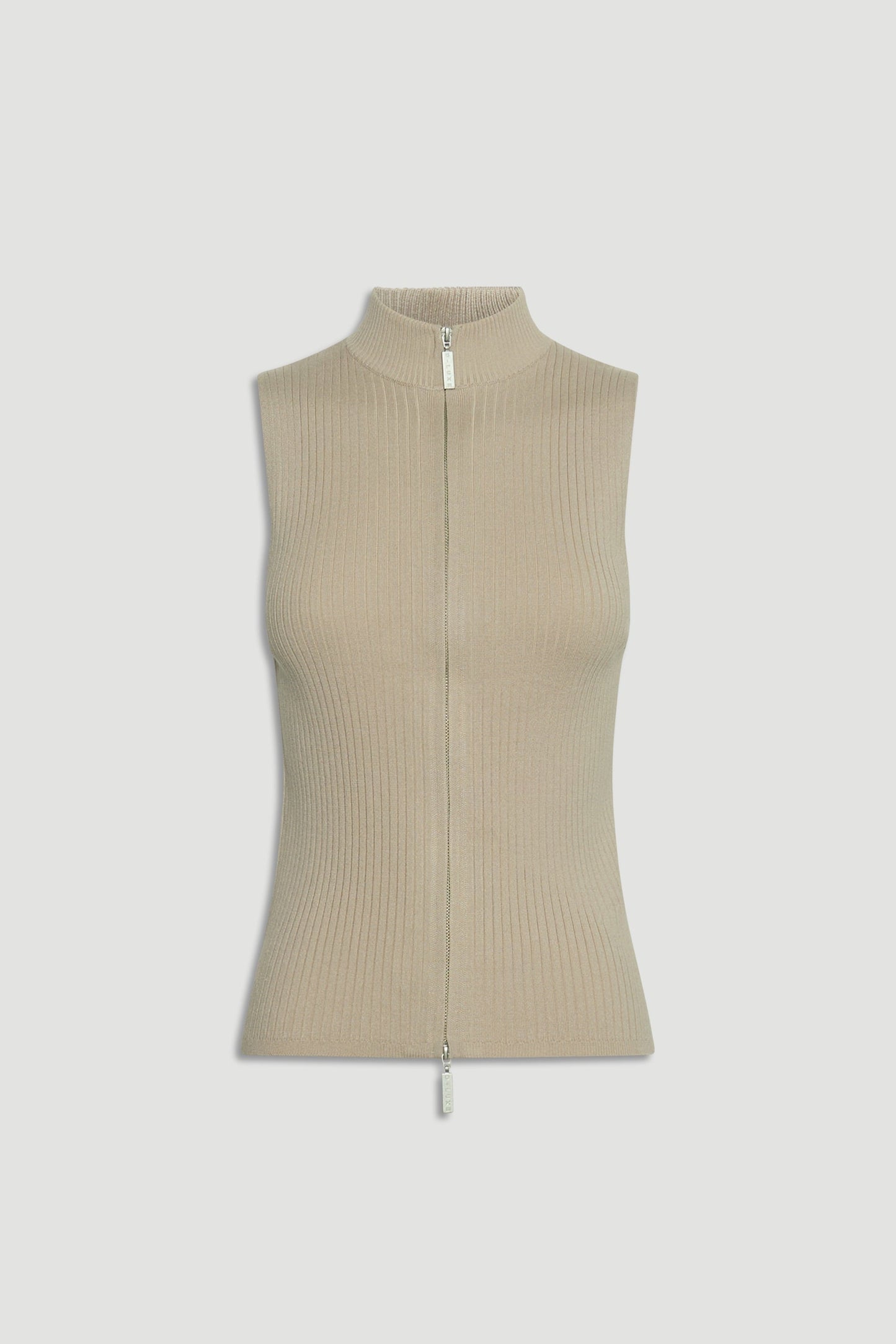 D-Luxe Zip Front Knit Top