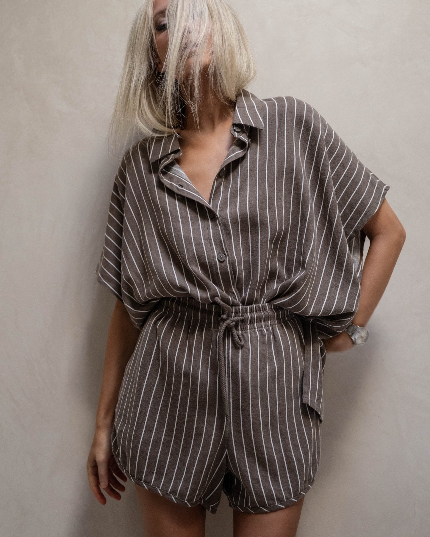 D-Luxe Linen Blend Boxy Shirt