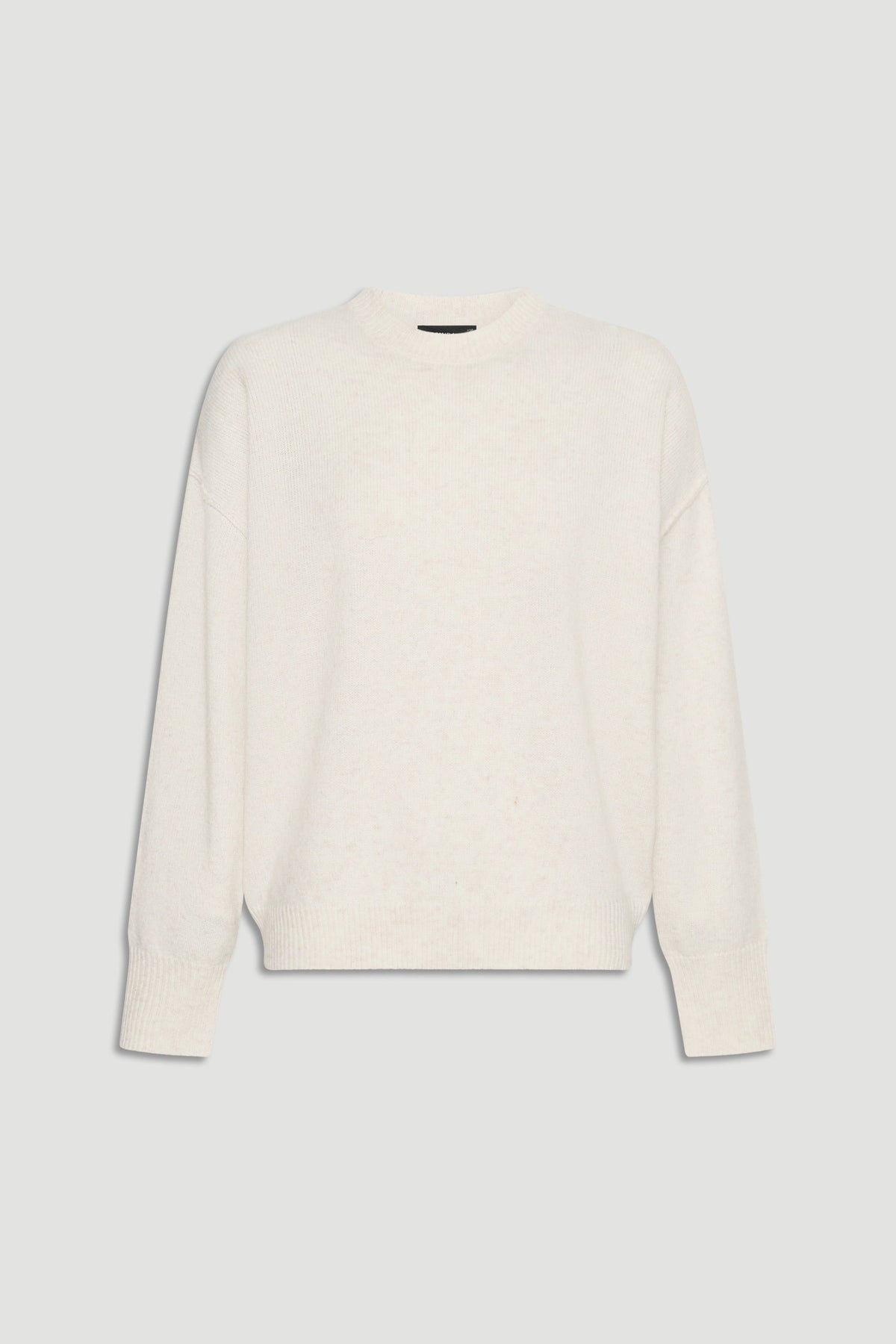 Crew Neck Knit Jumper in soft cream knitwear with relaxed fit and ribbed cuffs by Decjuba Australian fashion brand