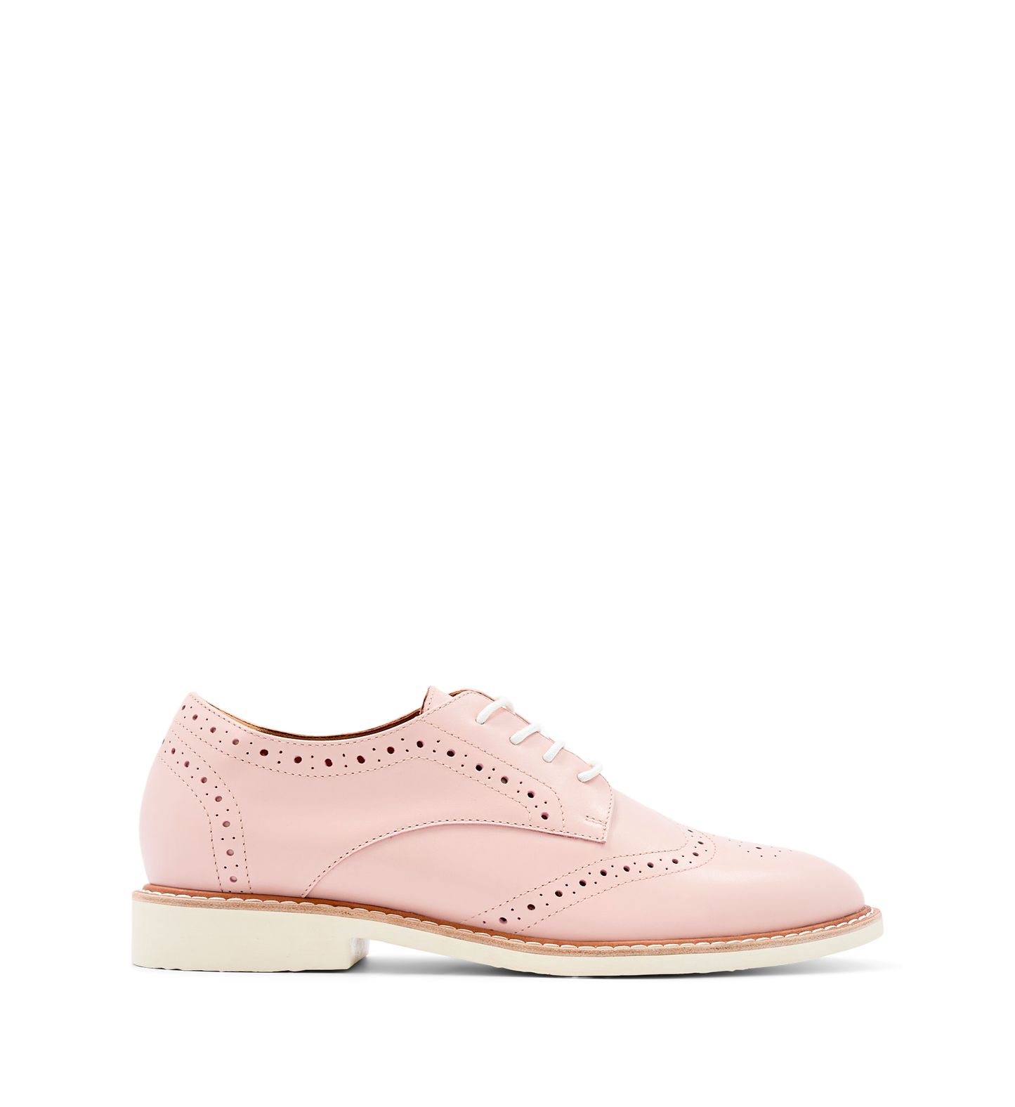 Astrapia Rose Pink Leather Lace Up Flats