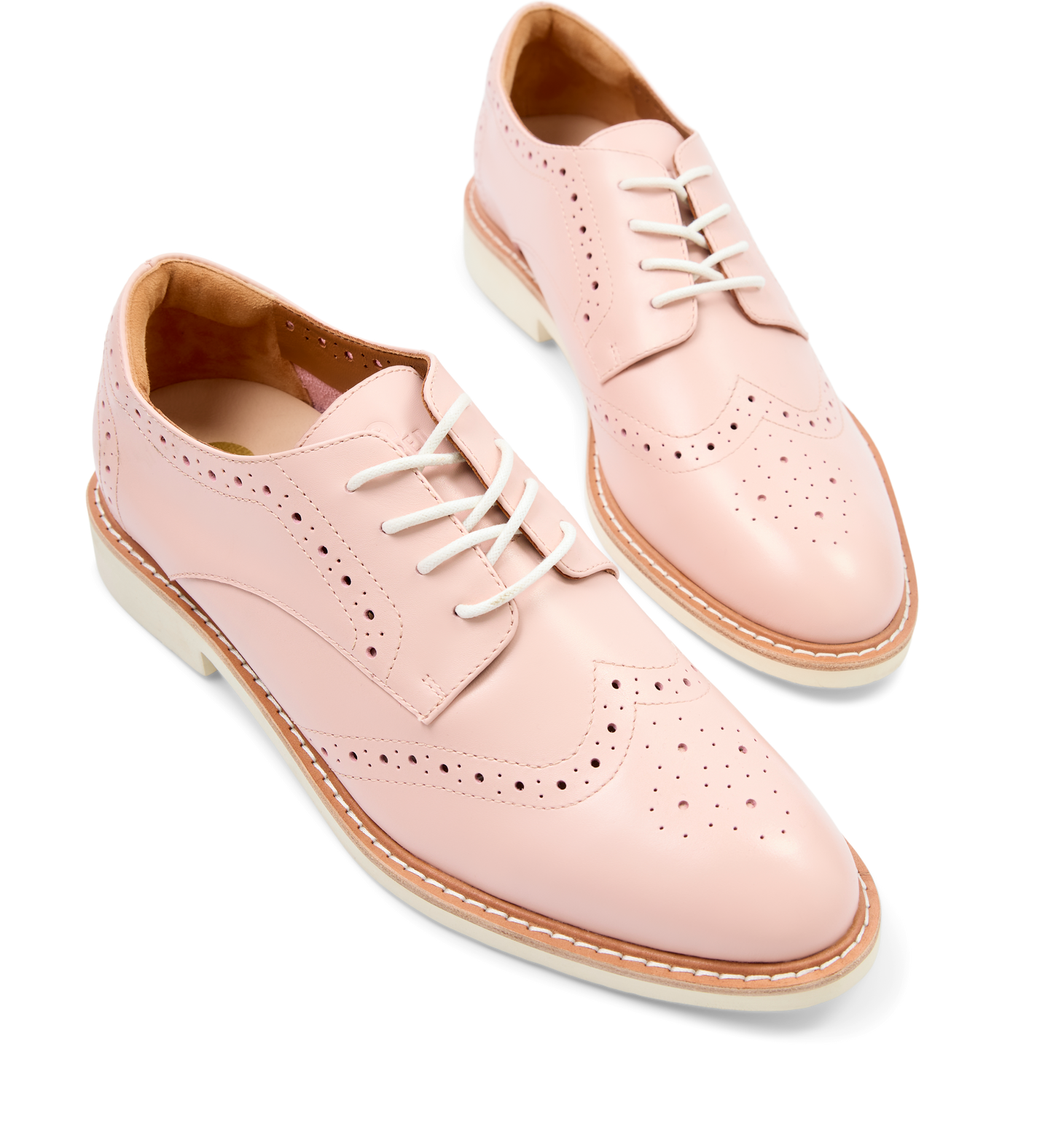 Astrapia Rose Pink Leather Lace Up Flats