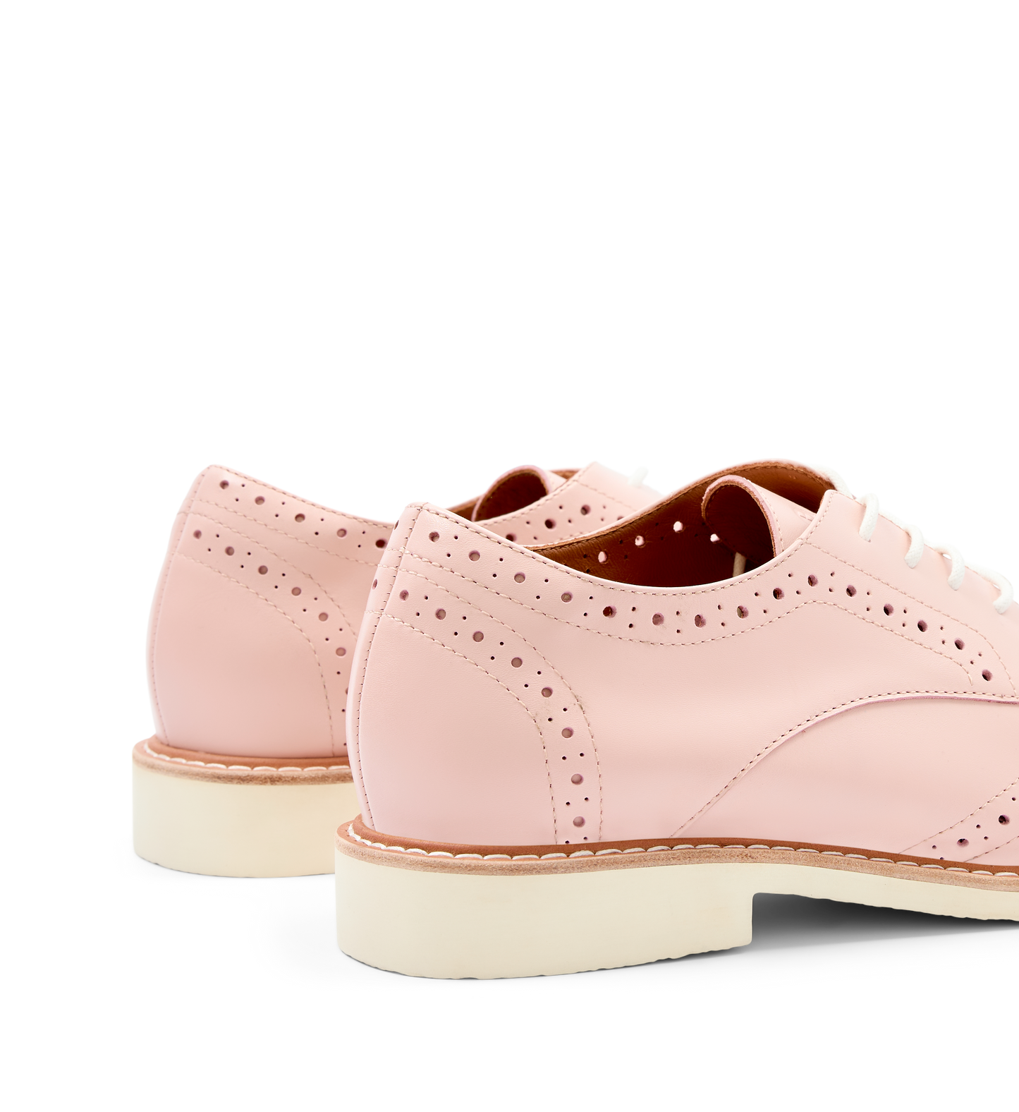 Astrapia Rose Pink Leather Lace Up Flats