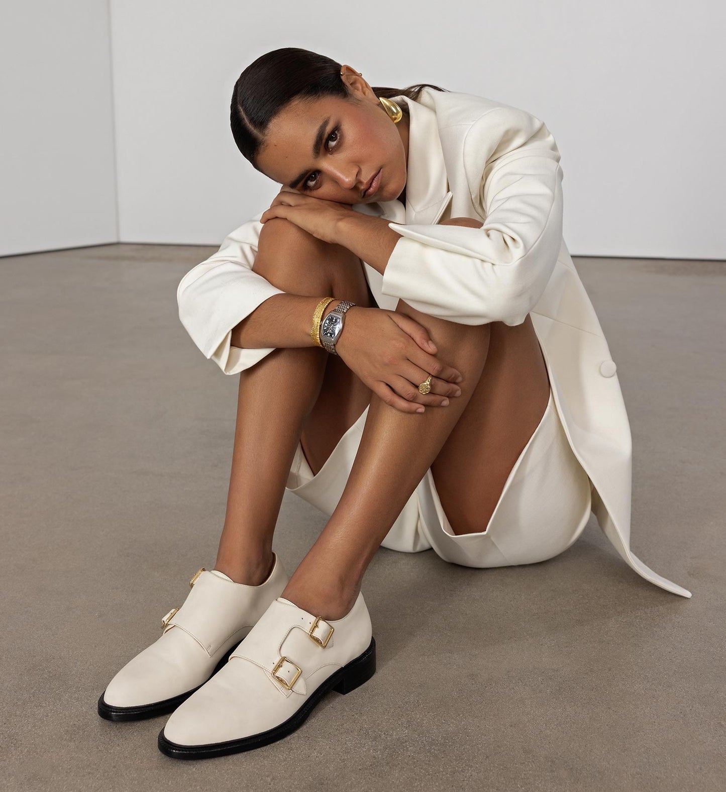 Coua Ecru Leather Monks
