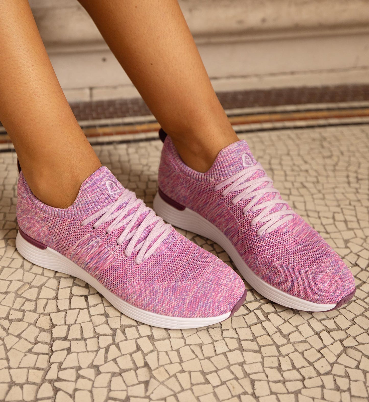 Jinzo Pink Marle Knit Sneakers