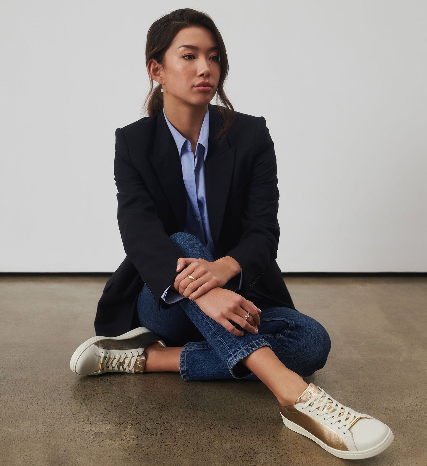 Whimbrel Gold Leather Sneakers