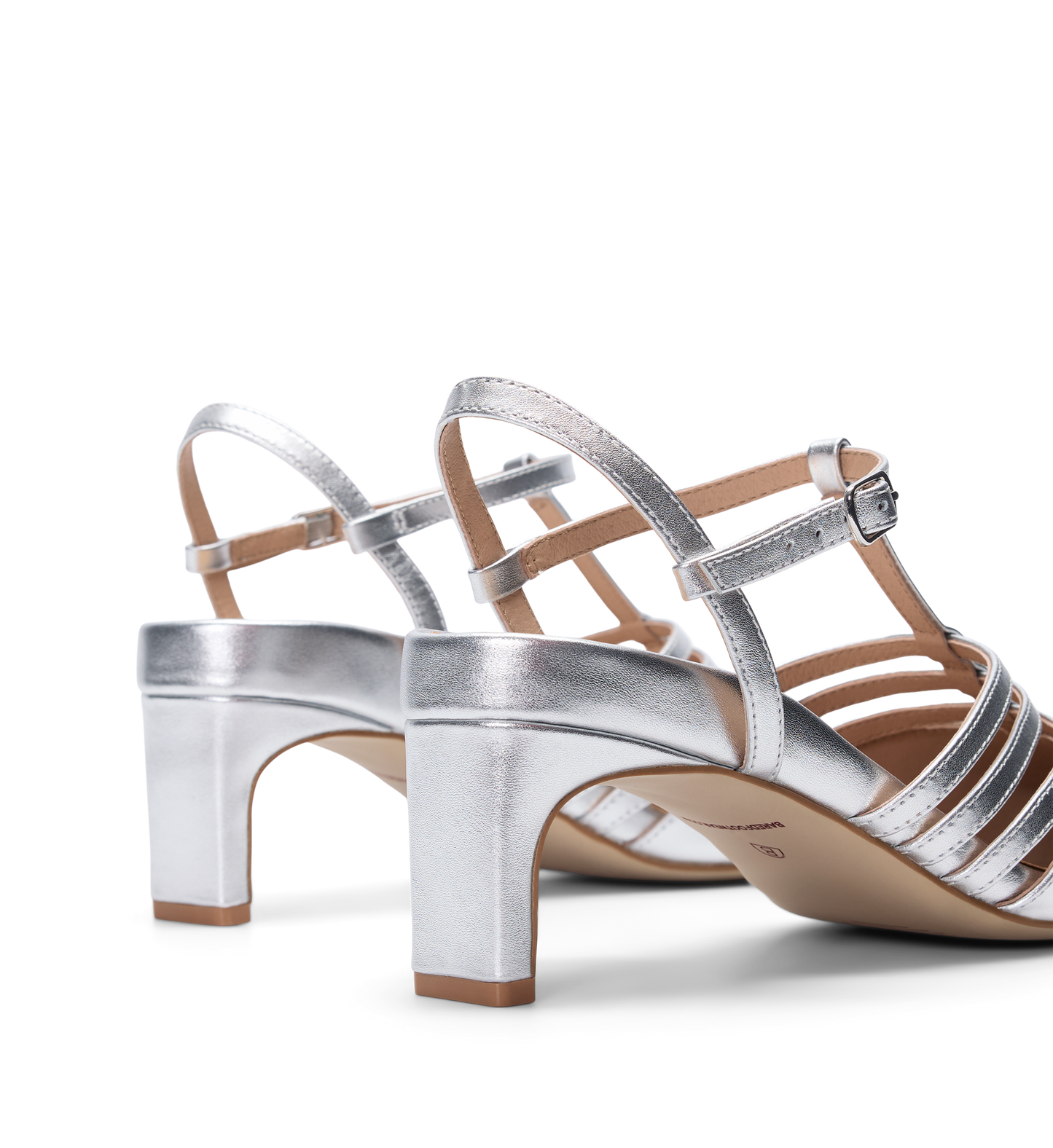 Calliope Silver Leather Low Heels
