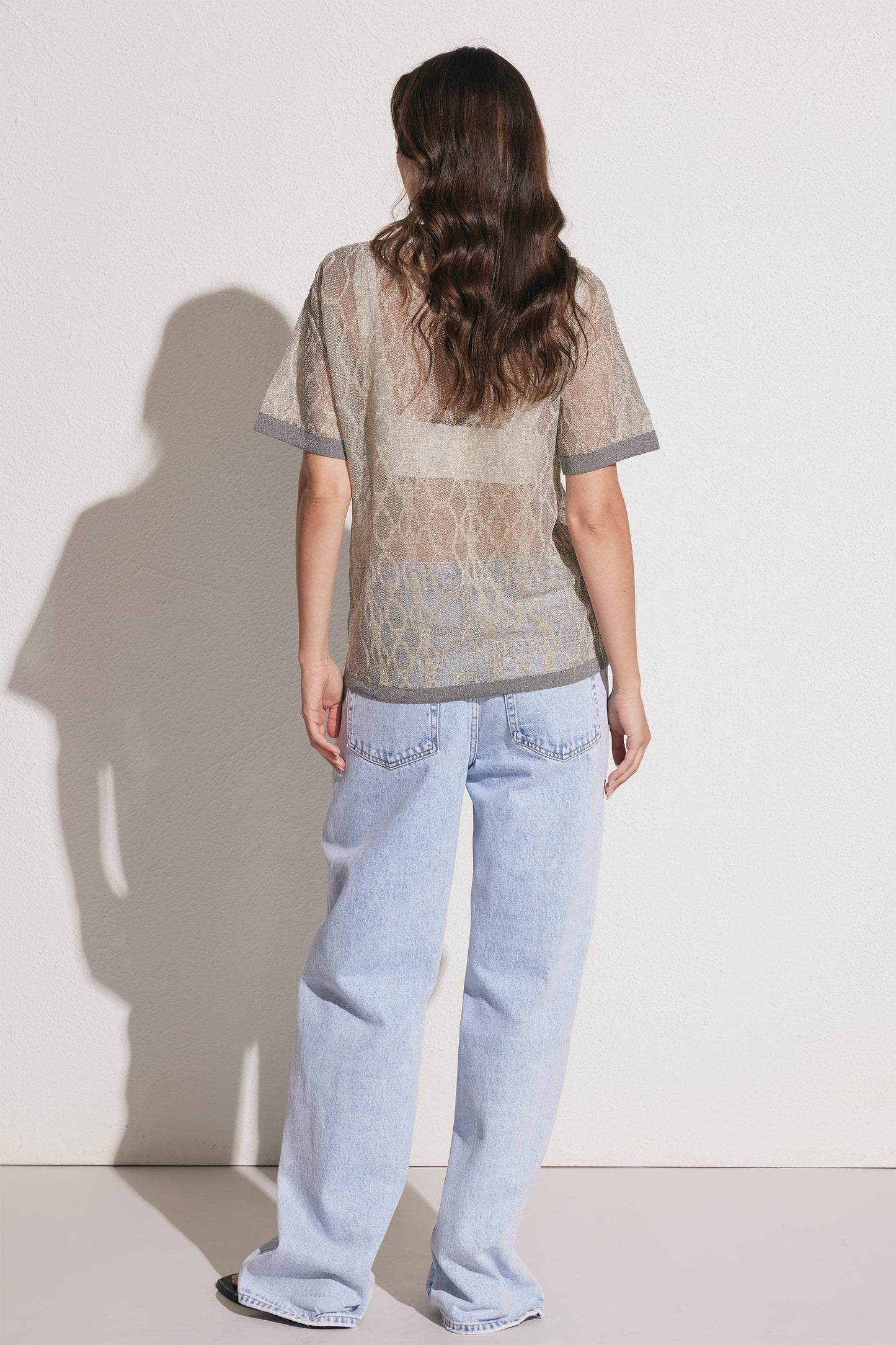 Mikayla Metallic Stitch Tee