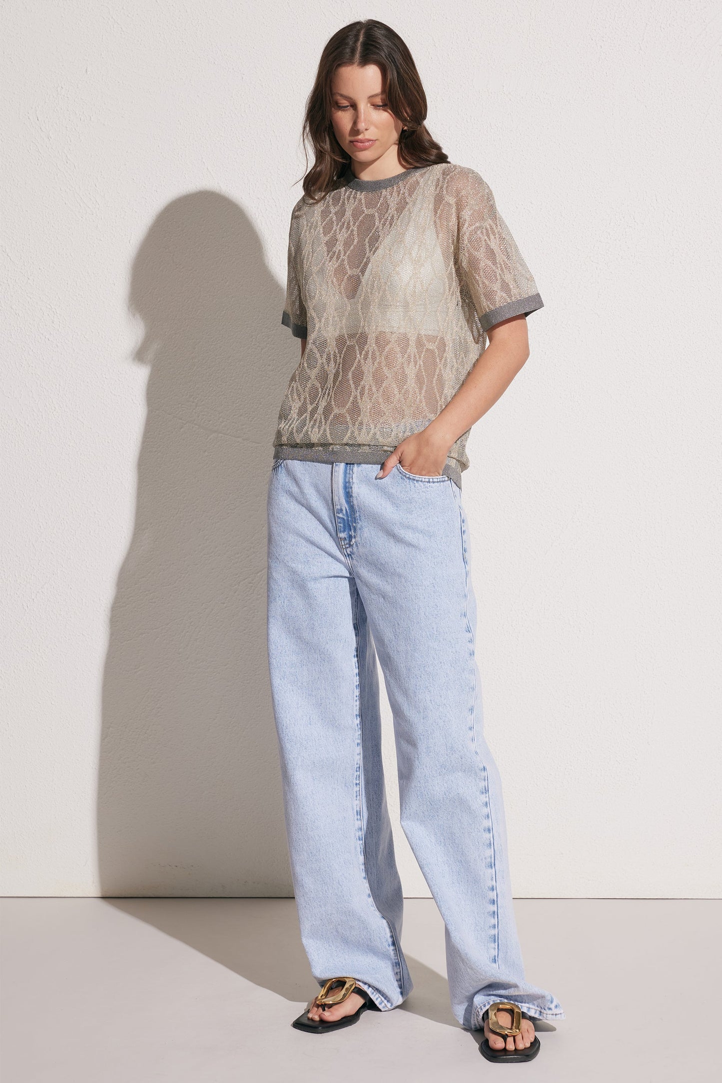 Mikayla Metallic Stitch Tee