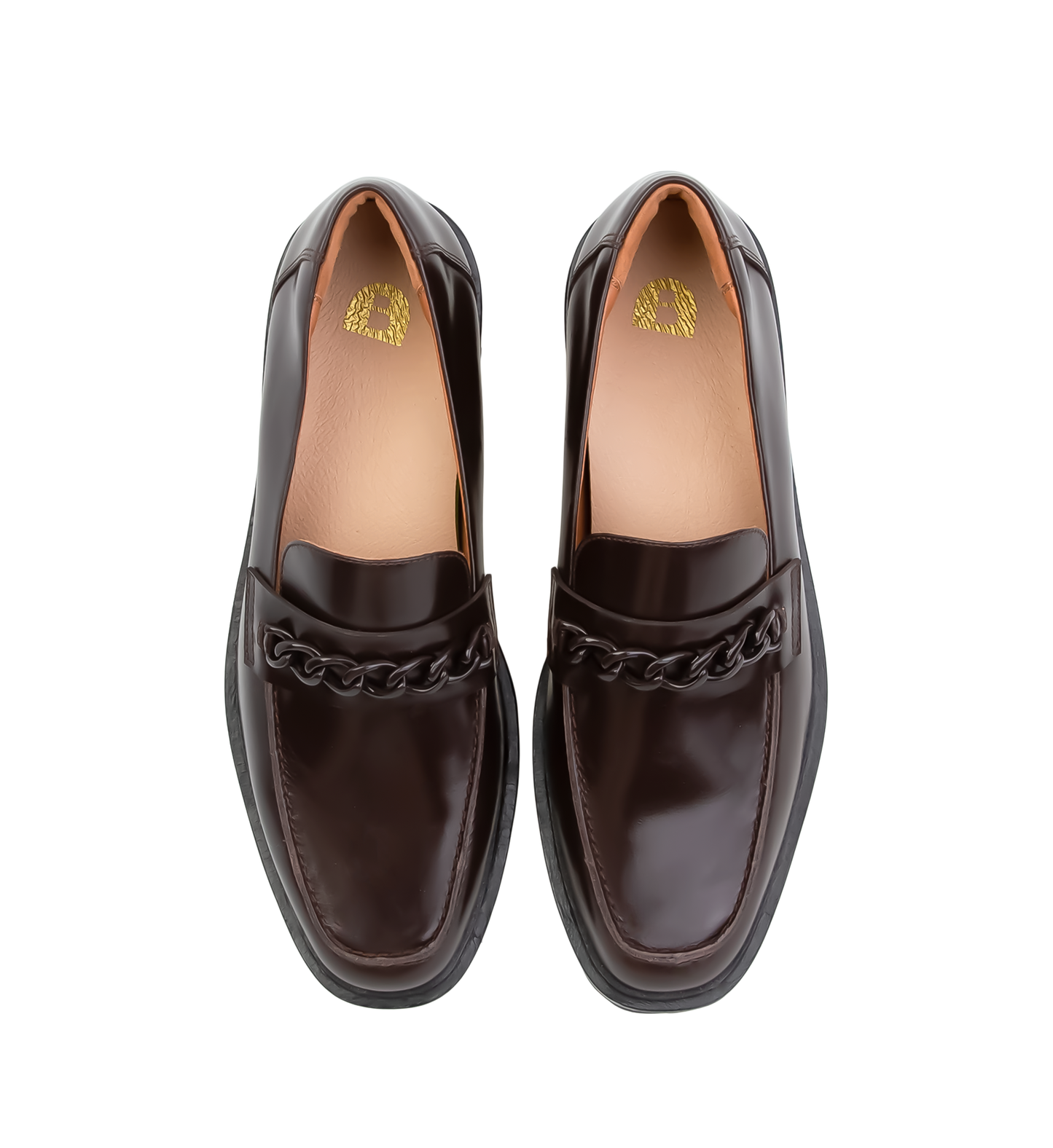 Elaenia Carob Boxed Leather & Hardware Loafers