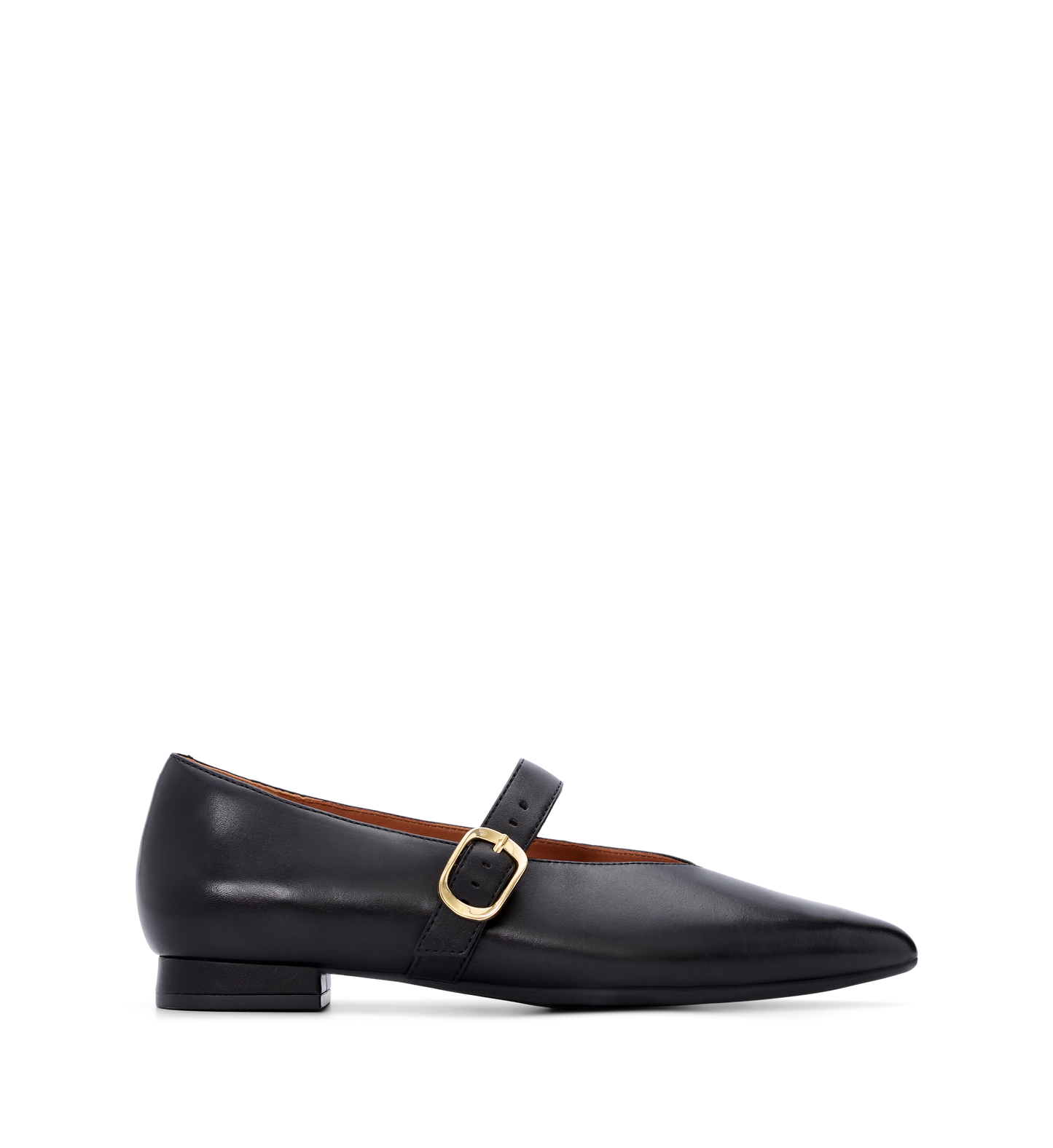 Freira Black Leather Ballet Flats