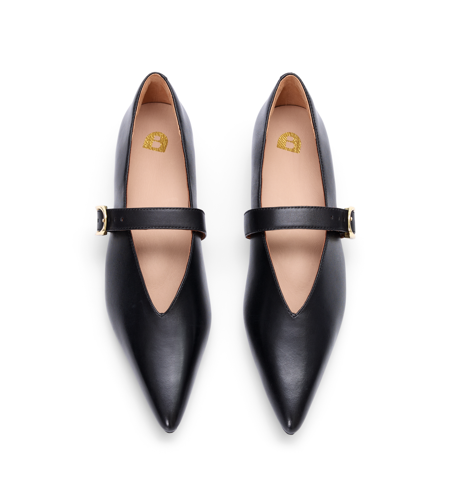 Freira Black Leather Ballet Flats