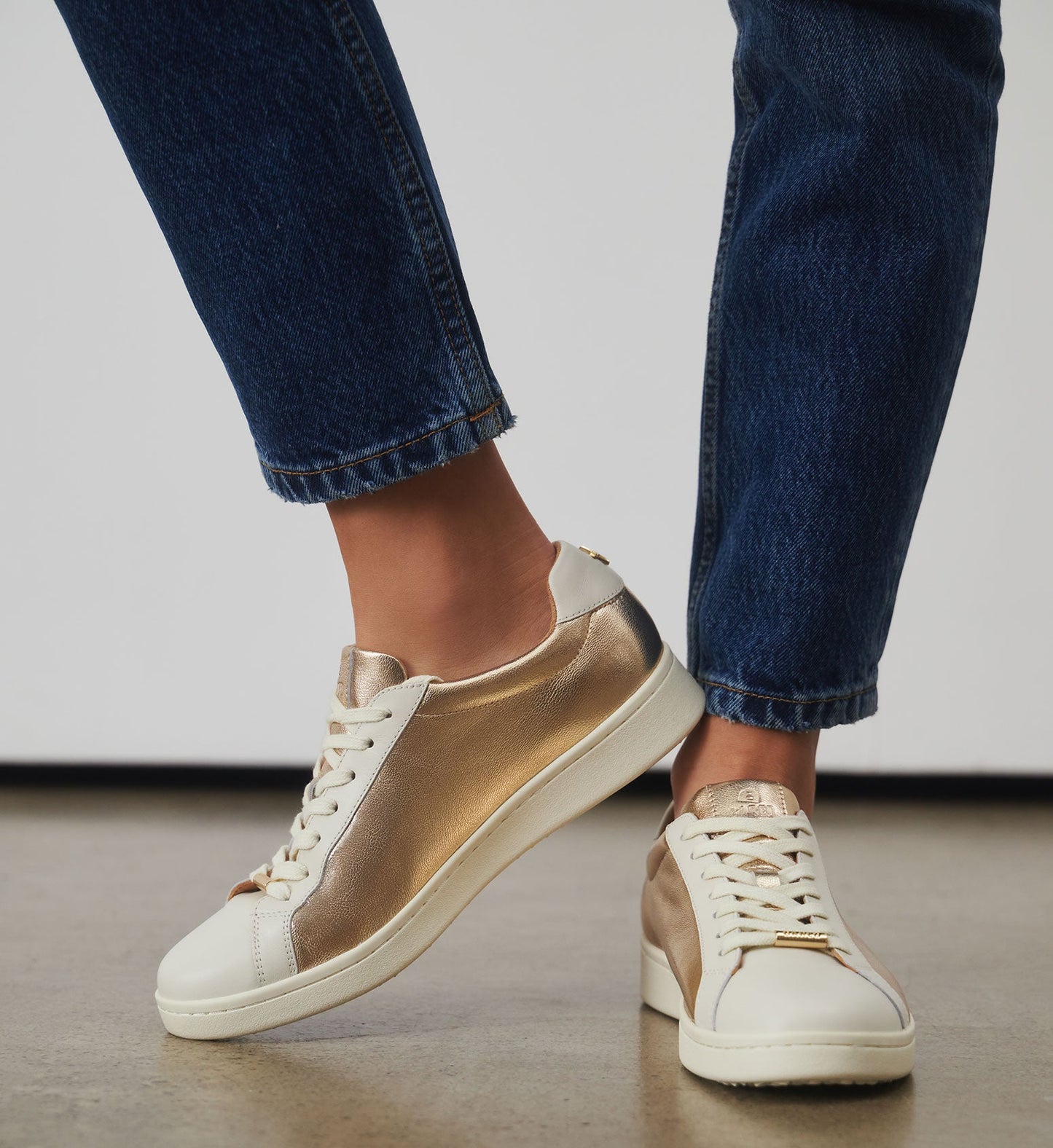 Whimbrel Gold Leather Sneakers
