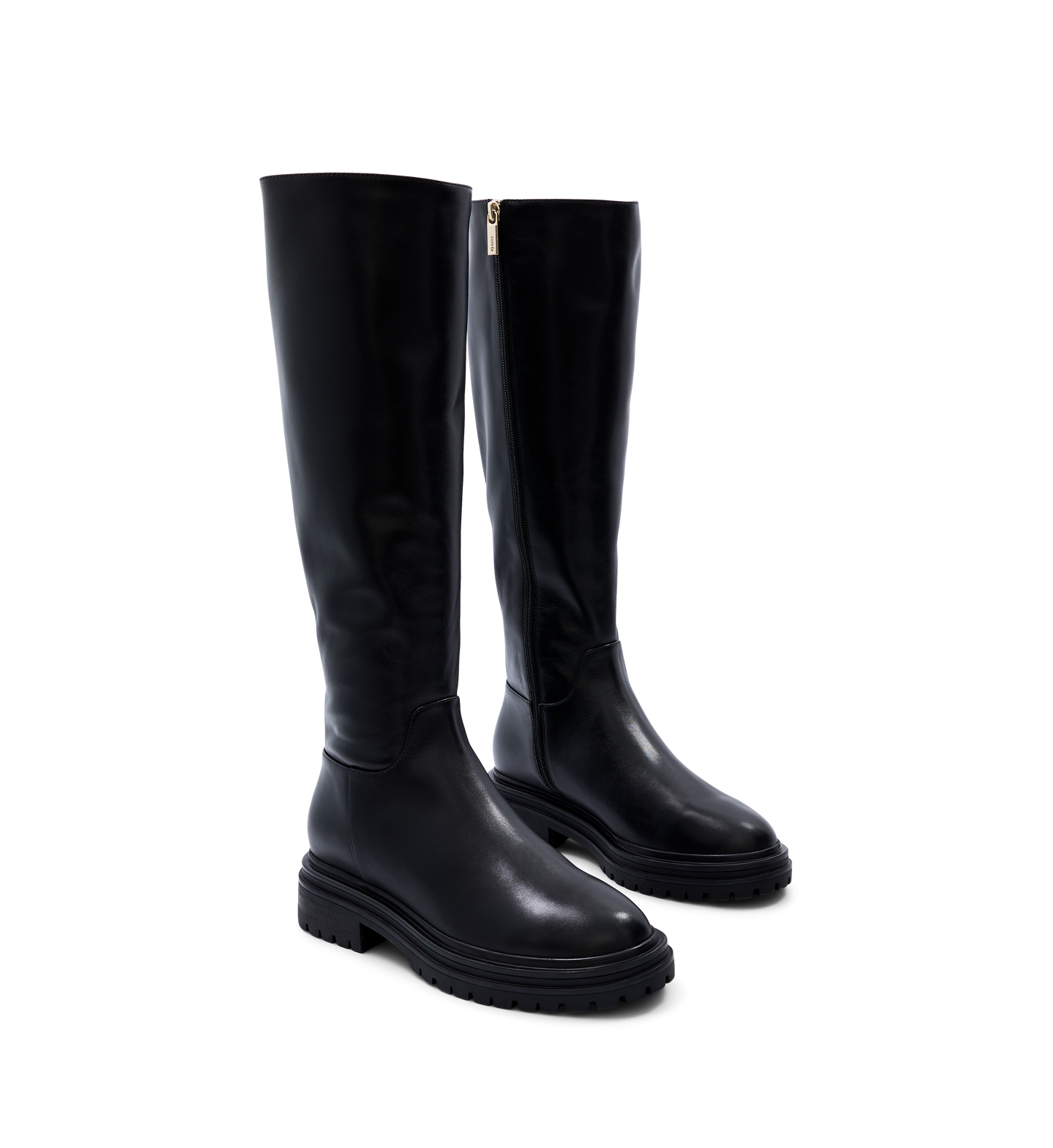 Hillstar Black Leather Knee High Boots