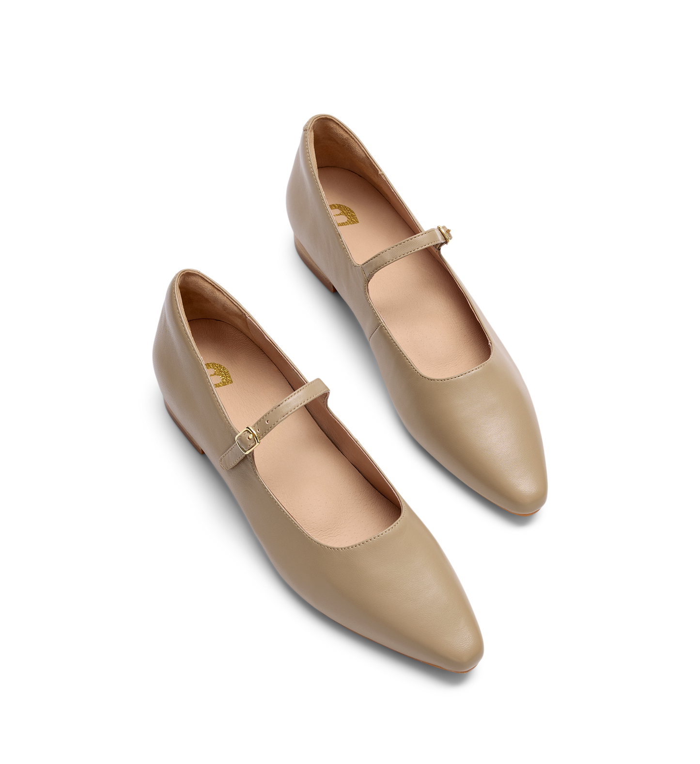 Inca 2 Taupe Leather Ballet Flats