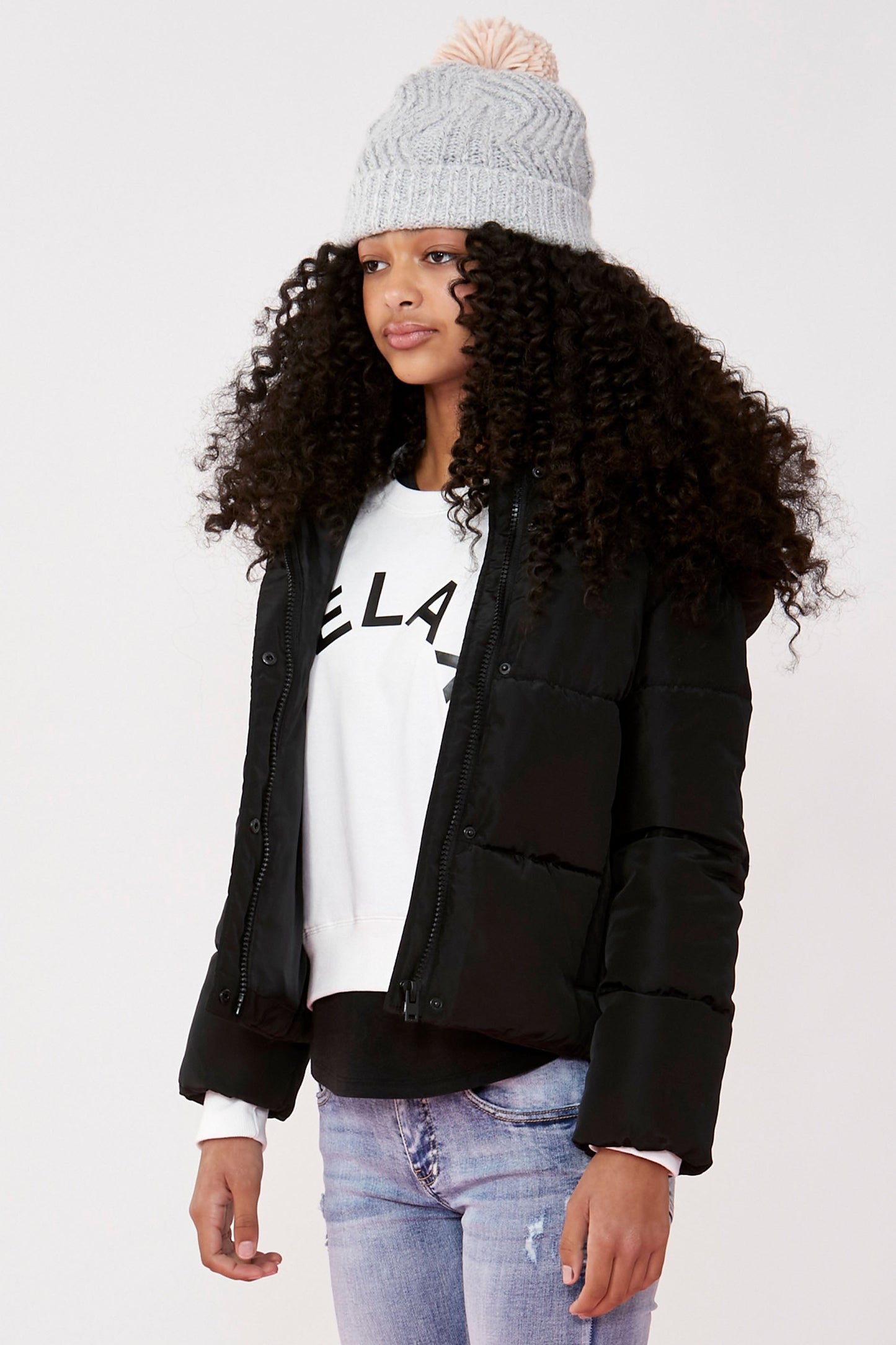 Girls Loren Crop Hooded Puffer