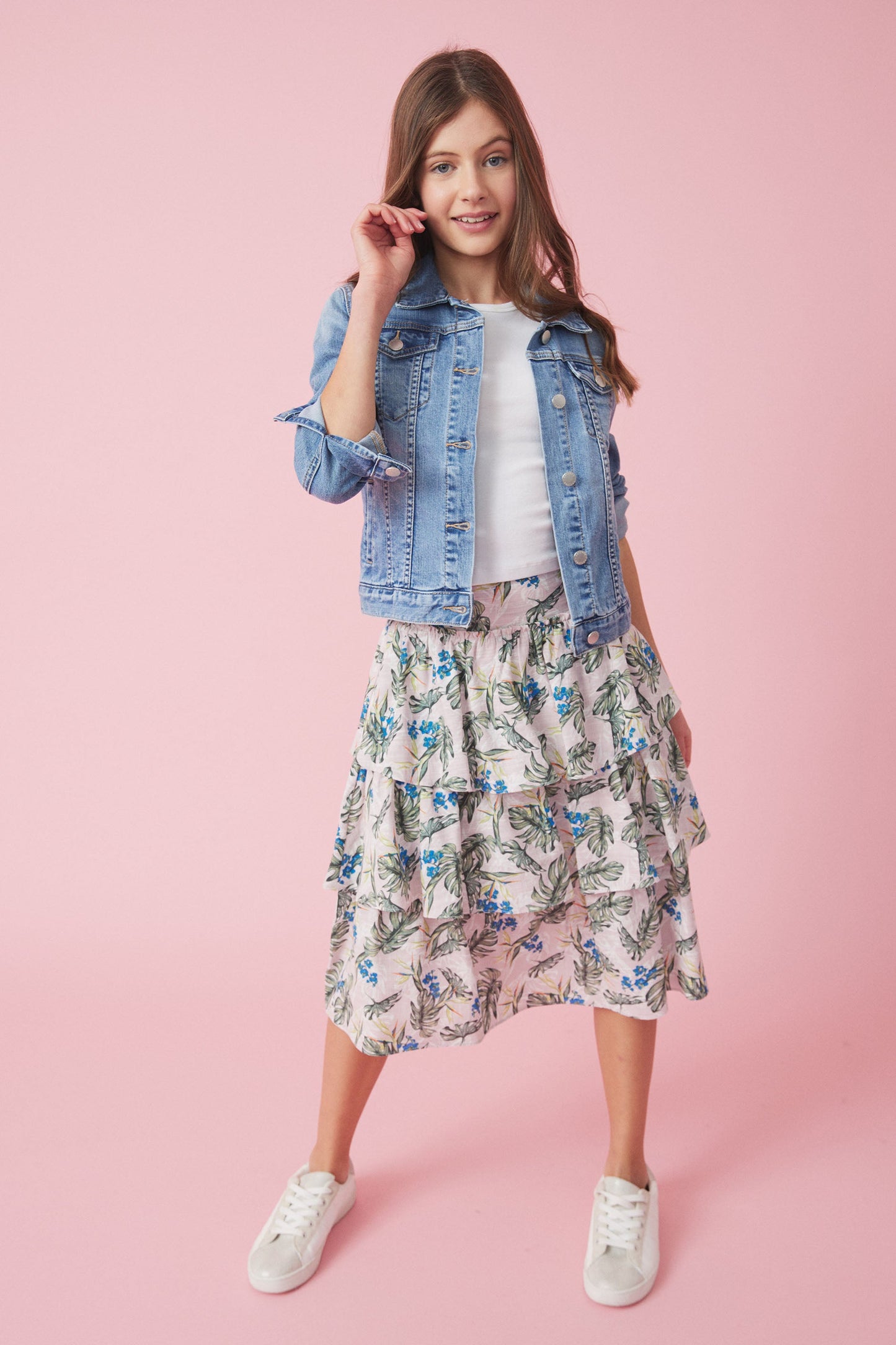 Girls Layla Ruffle Midi Skirt