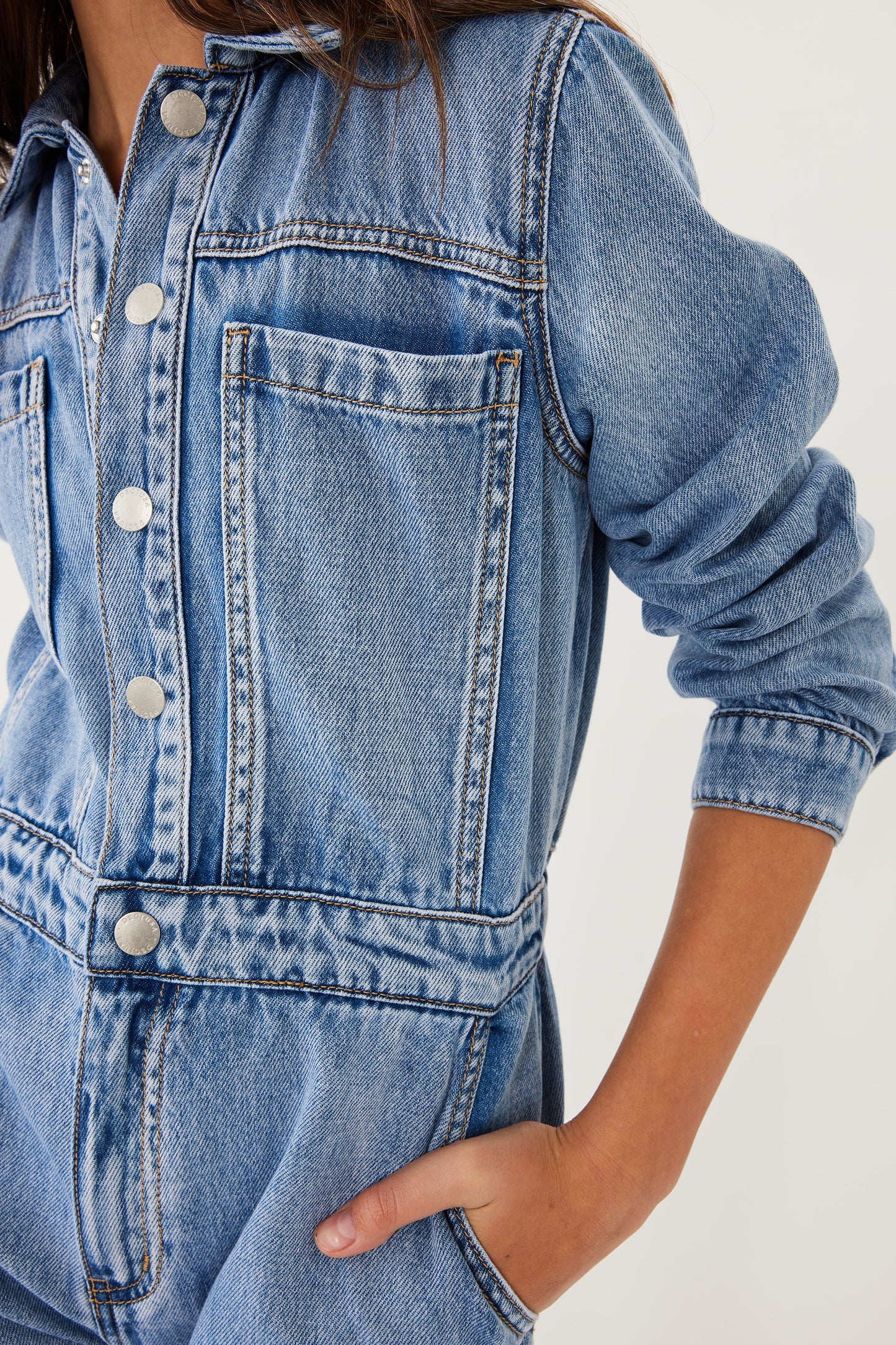 Girls Peta Denim Playsuit