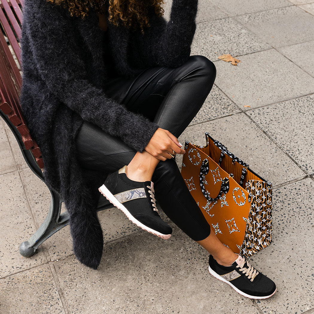 Kestrel Black Nubuck & Black Mesh Sneakers