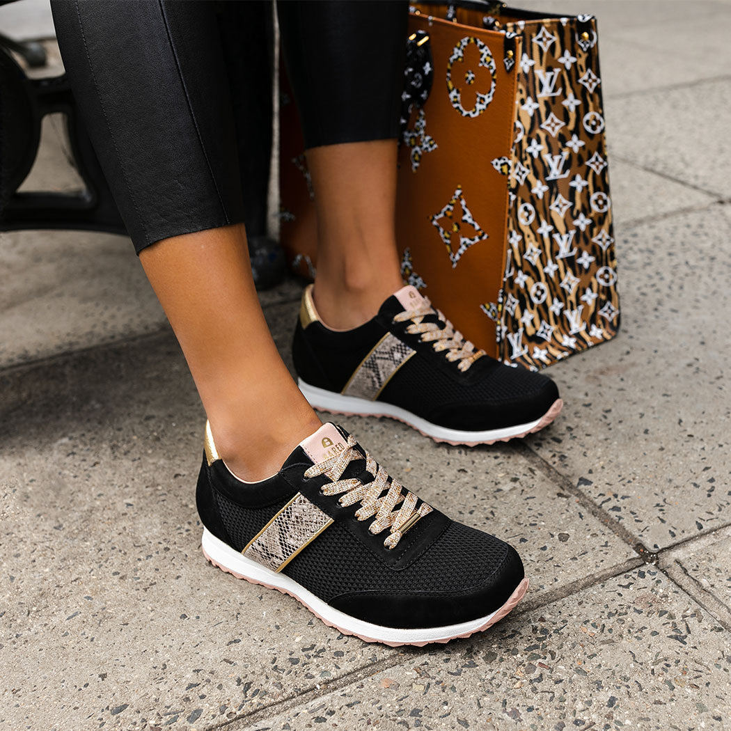 Kestrel Black Nubuck & Black Mesh Sneakers