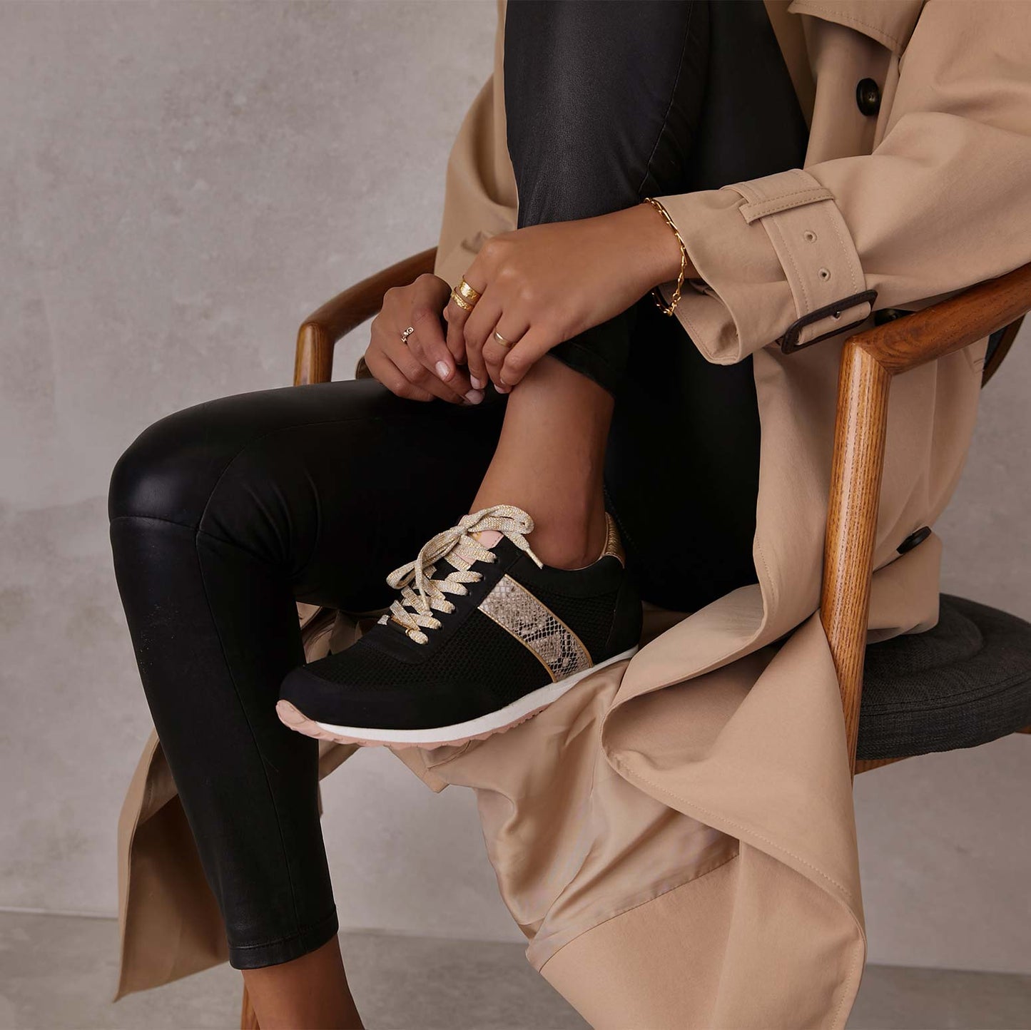 Kestrel Black Nubuck & Black Mesh Sneakers