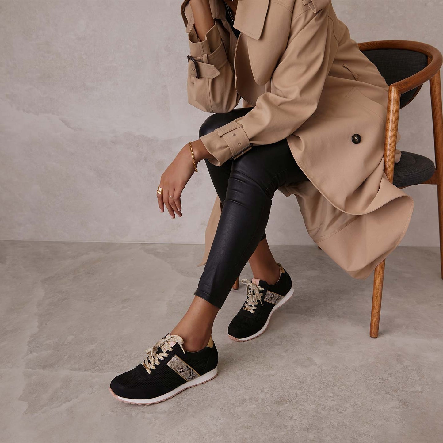 Kestrel Black Nubuck & Black Mesh Sneakers