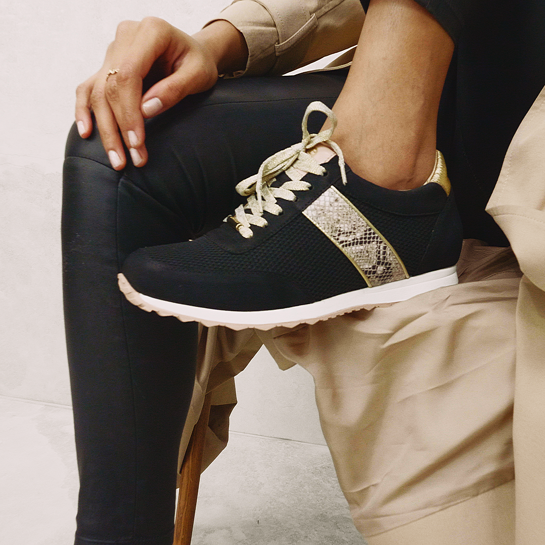 Kestrel Black Nubuck & Black Mesh Sneakers