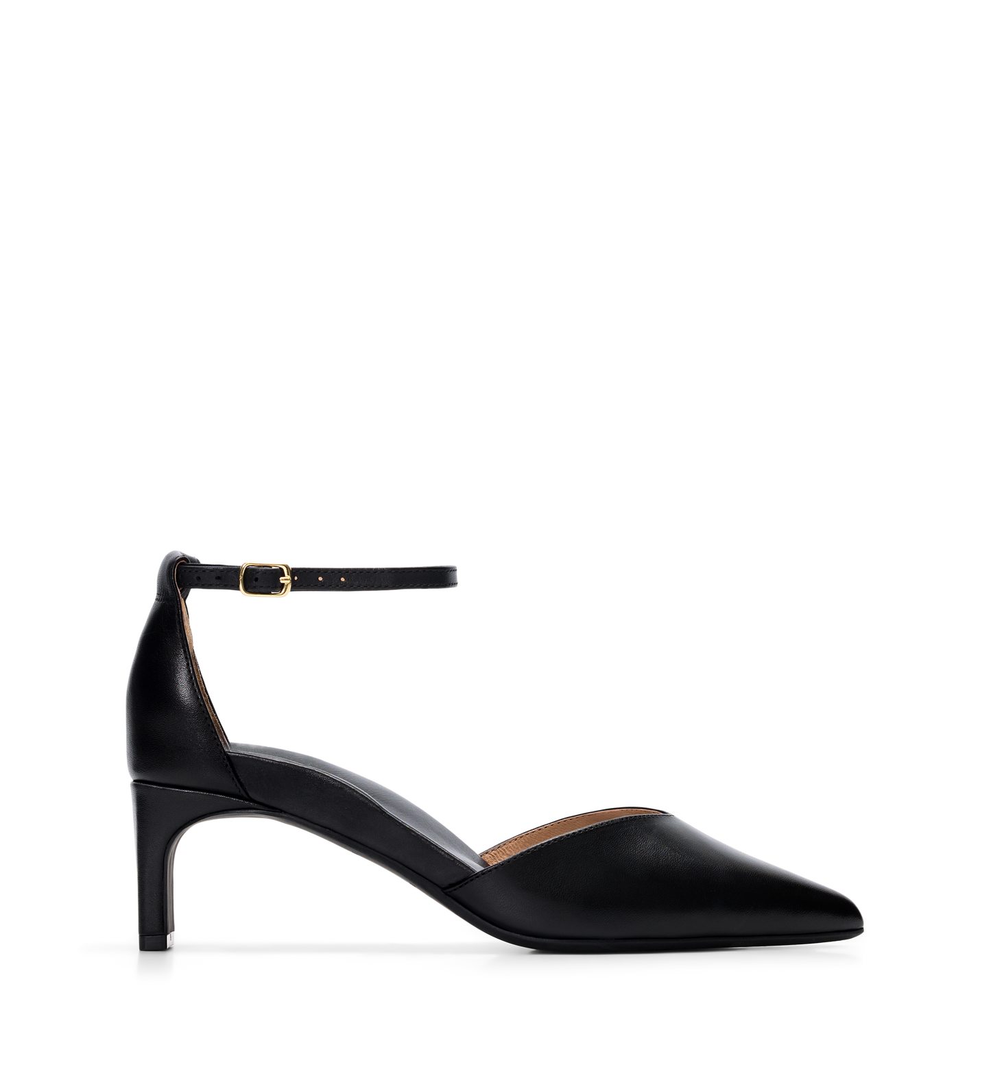 Lark Black leather Low Heels