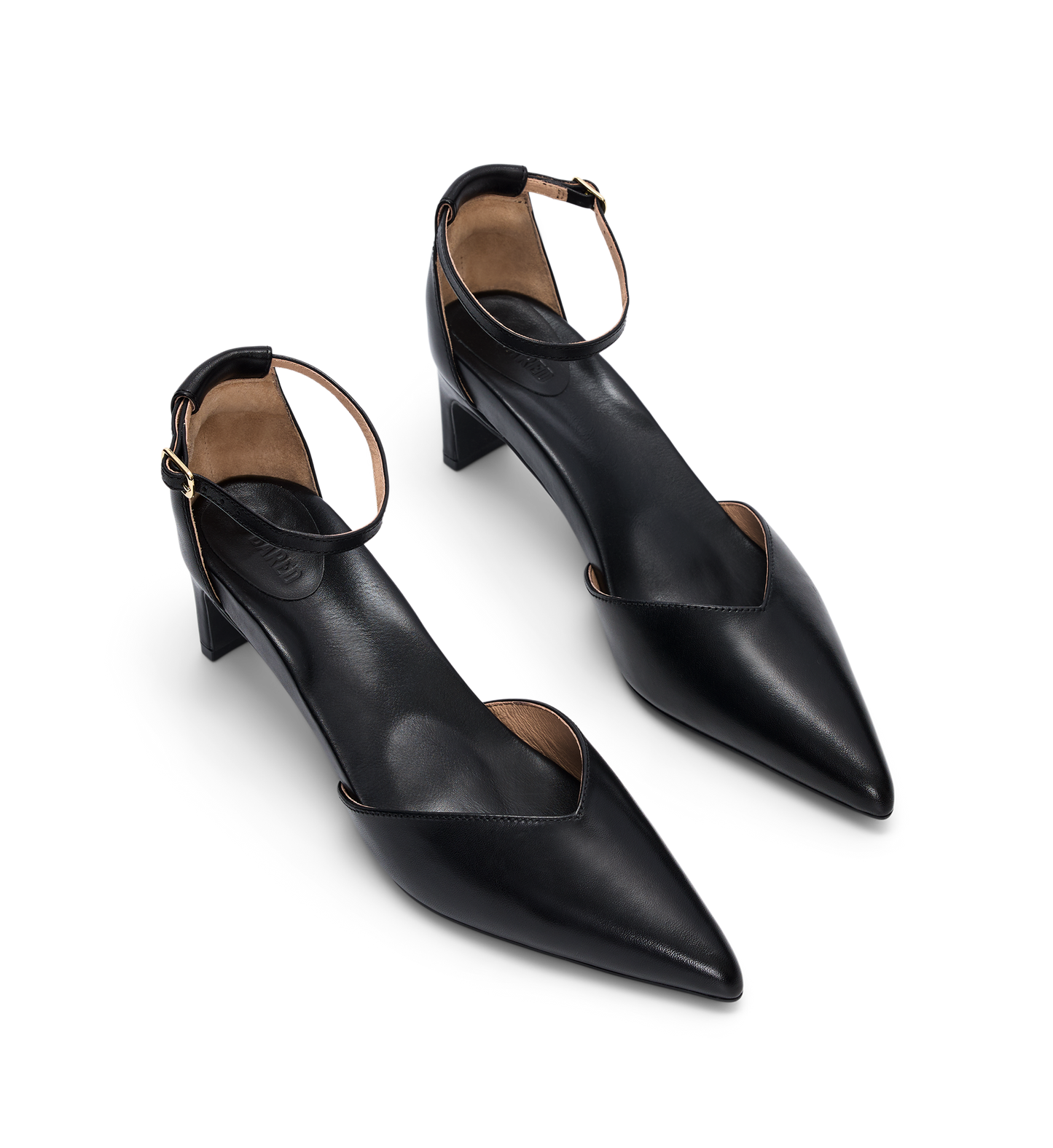 Lark Black leather Low Heels