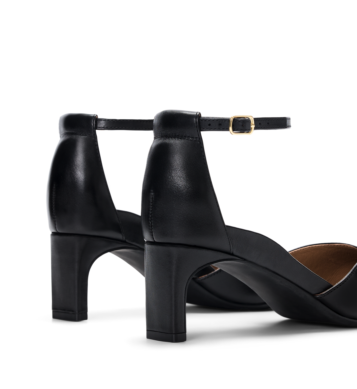 Lark Black leather Low Heels