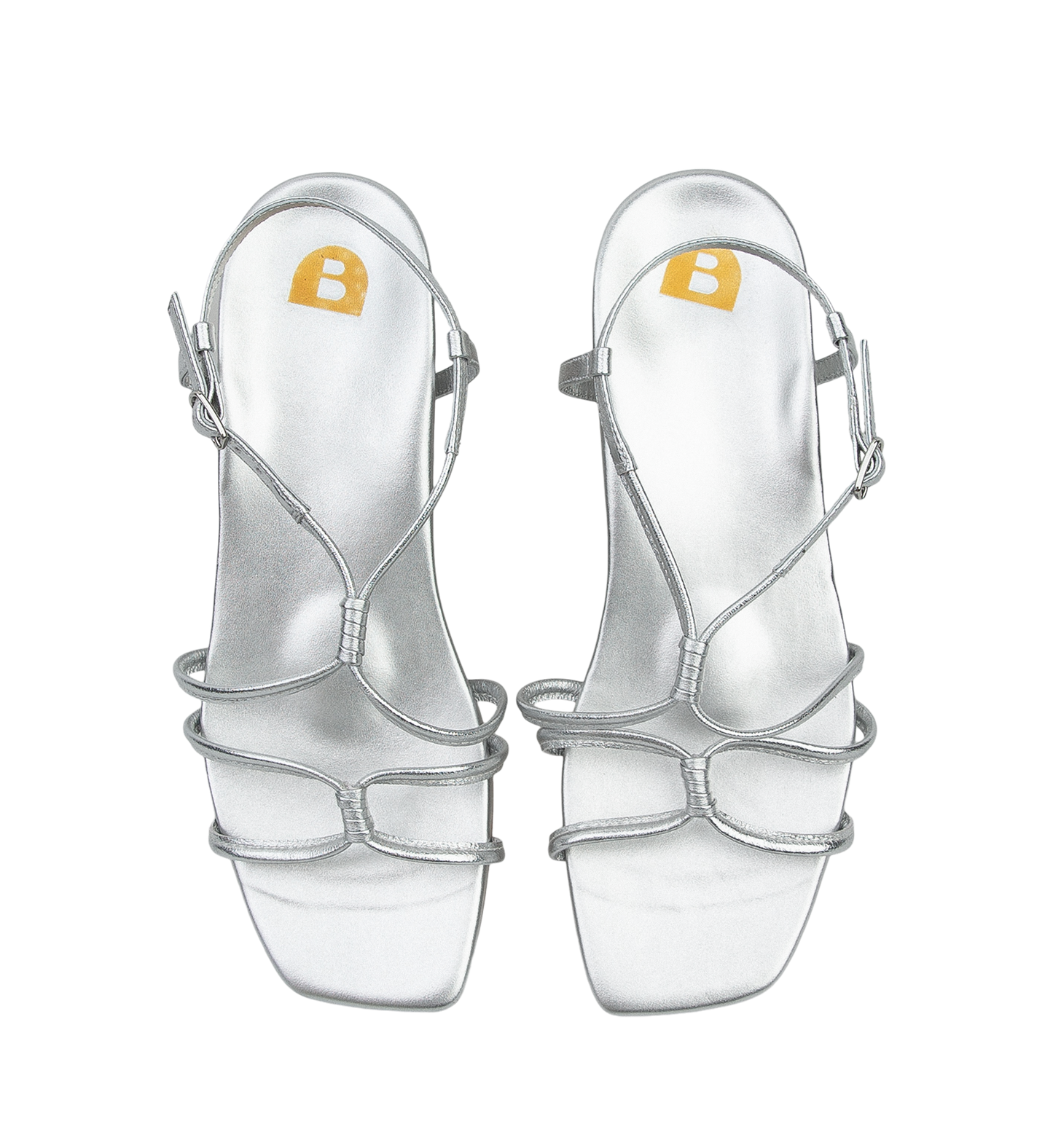 Munia Silver Leather Flat Sandals