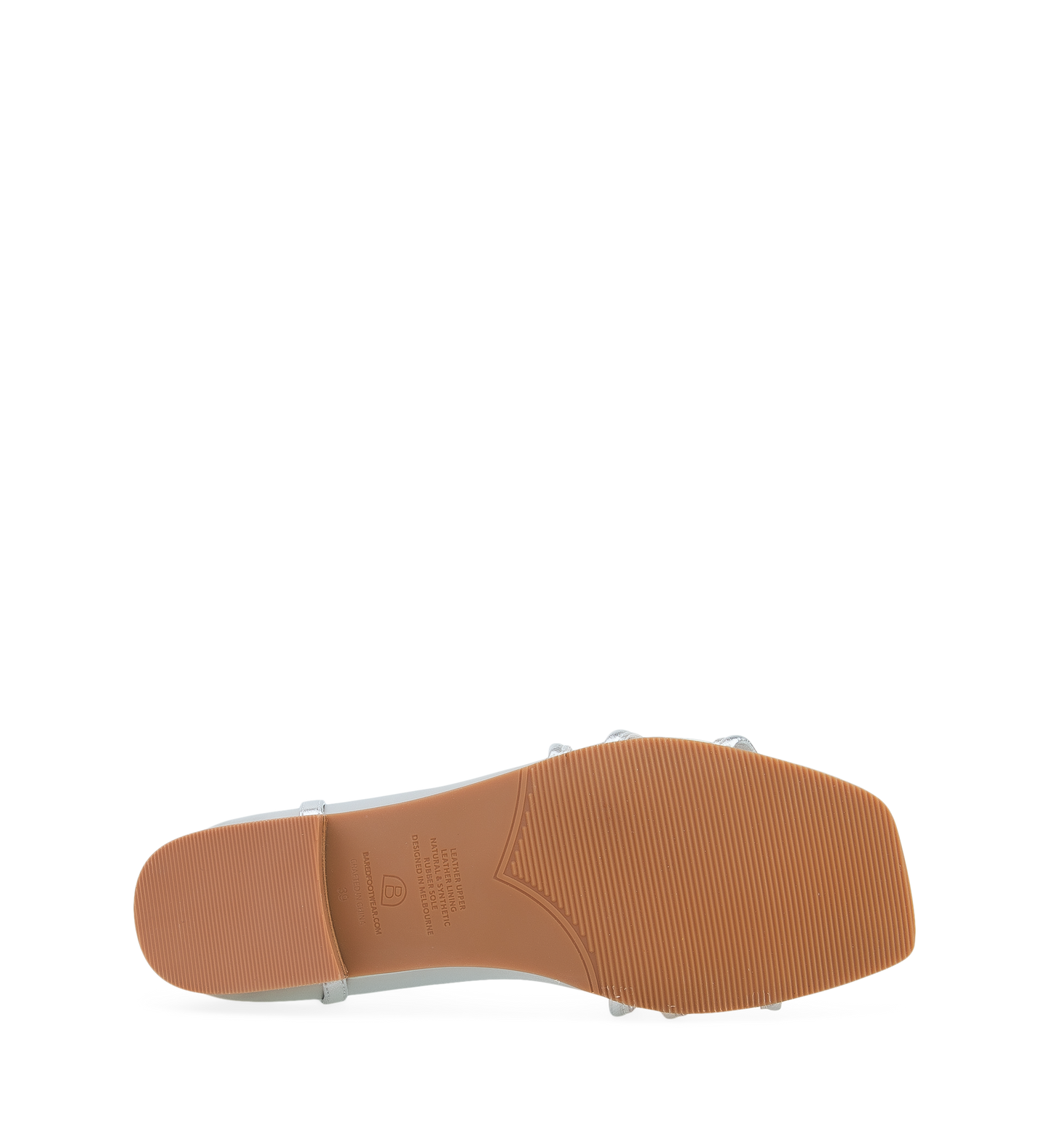 Munia Silver Leather Flat Sandals