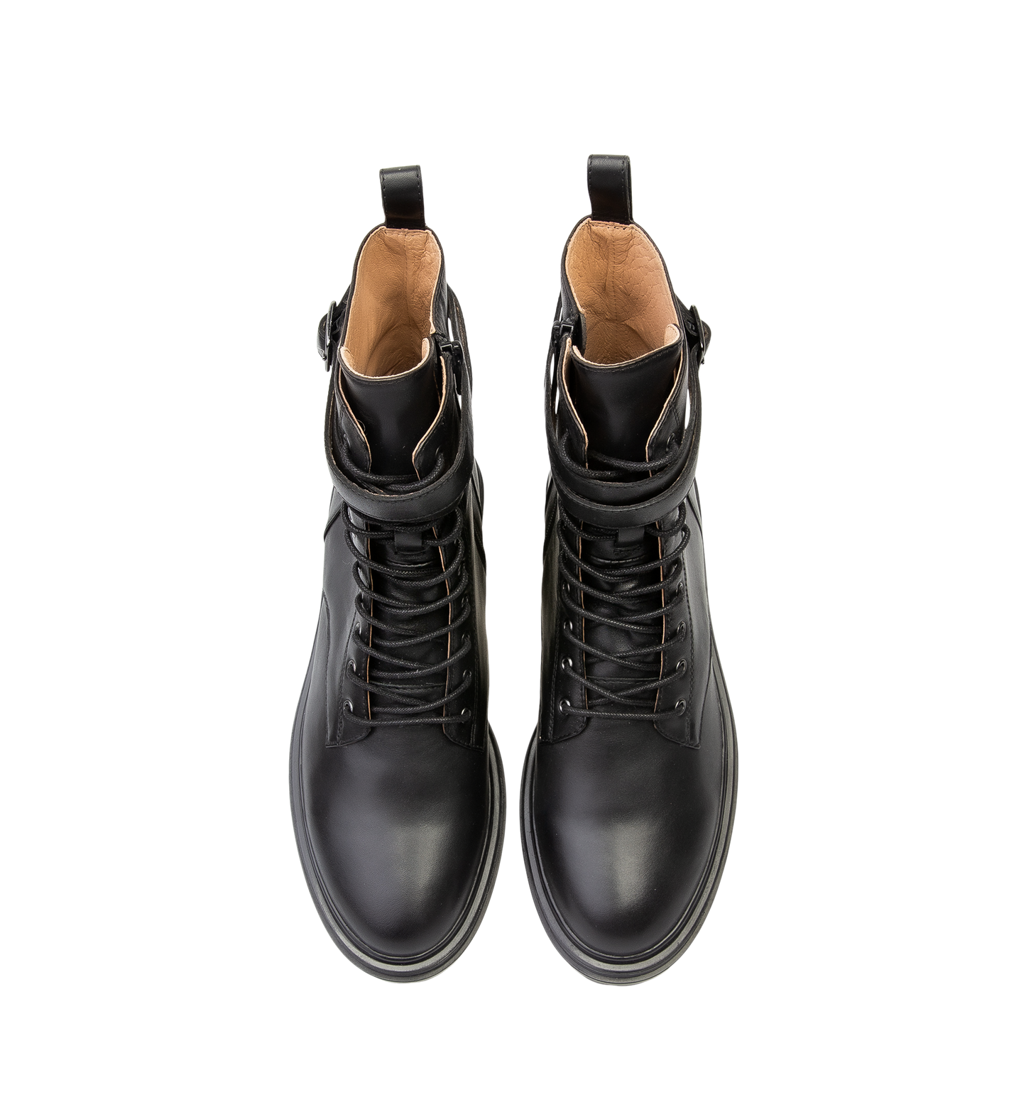 Phalarope Black Leather Flat Boots
