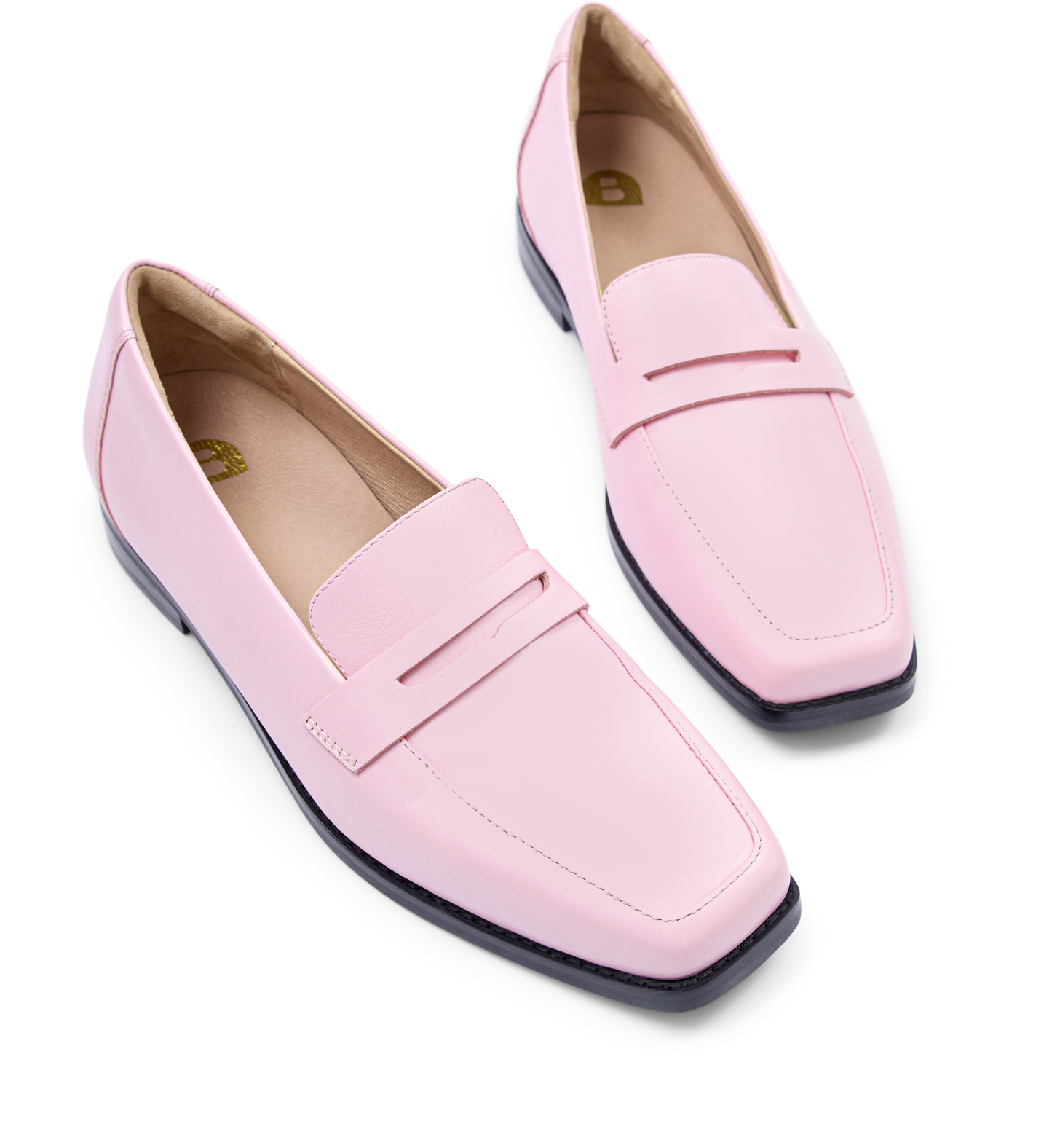 Piha Baby Pink Leather Loafers