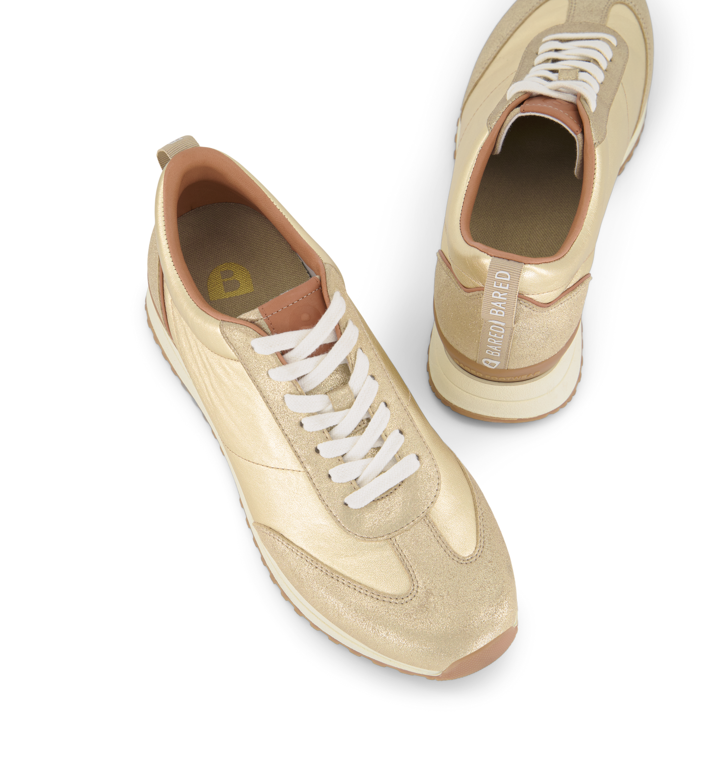 Saker 2 Gold Shimmer Leather Sneakers